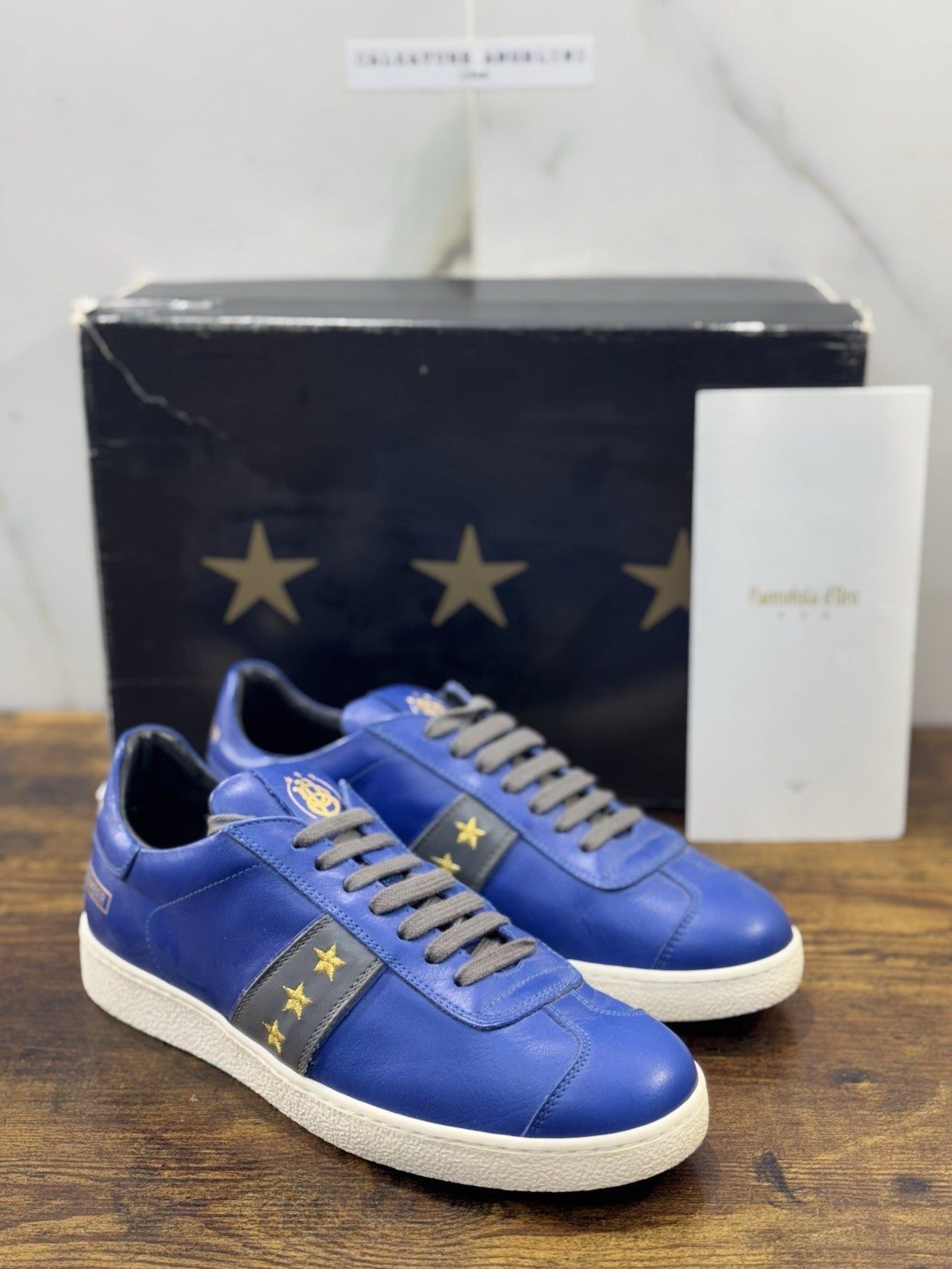 Pantofola D’oro Sneaker  Bomber  Pelle Blu Casual Scarpa  Uomo 39