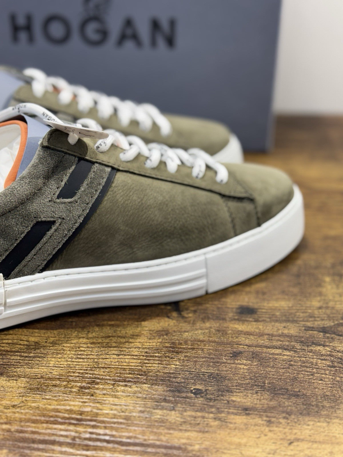 Hogan Rebel  Sneaker  Pelle Nabuk Verdone   Memory Foam   Casual    Uomo 41.5