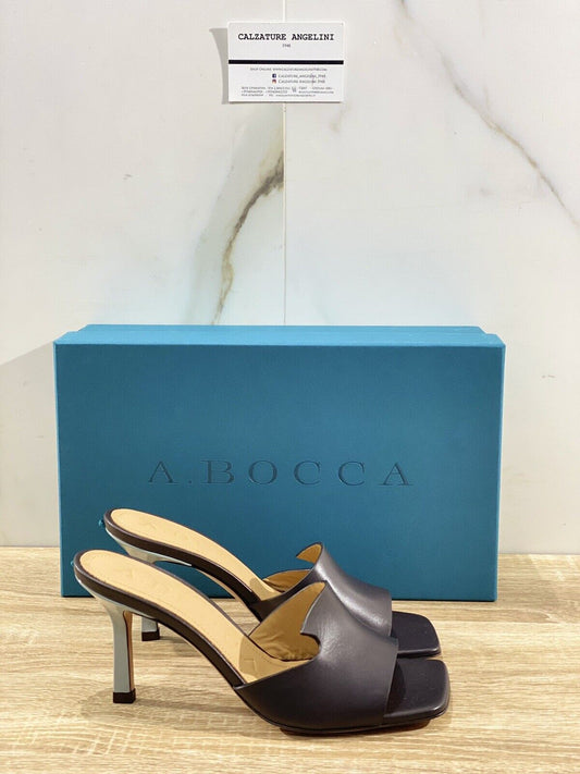 A.bocca Sandalo Donna AB2277 In Pelle Caffè     Luxury Sandal Woman 36