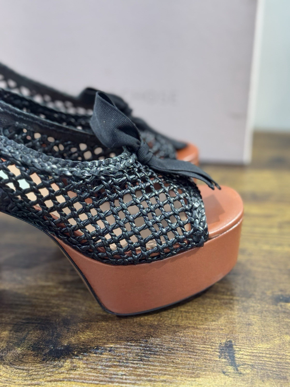 L’autrechose Sandalo  Pelle Nero Intreccio  Casual Donna 38