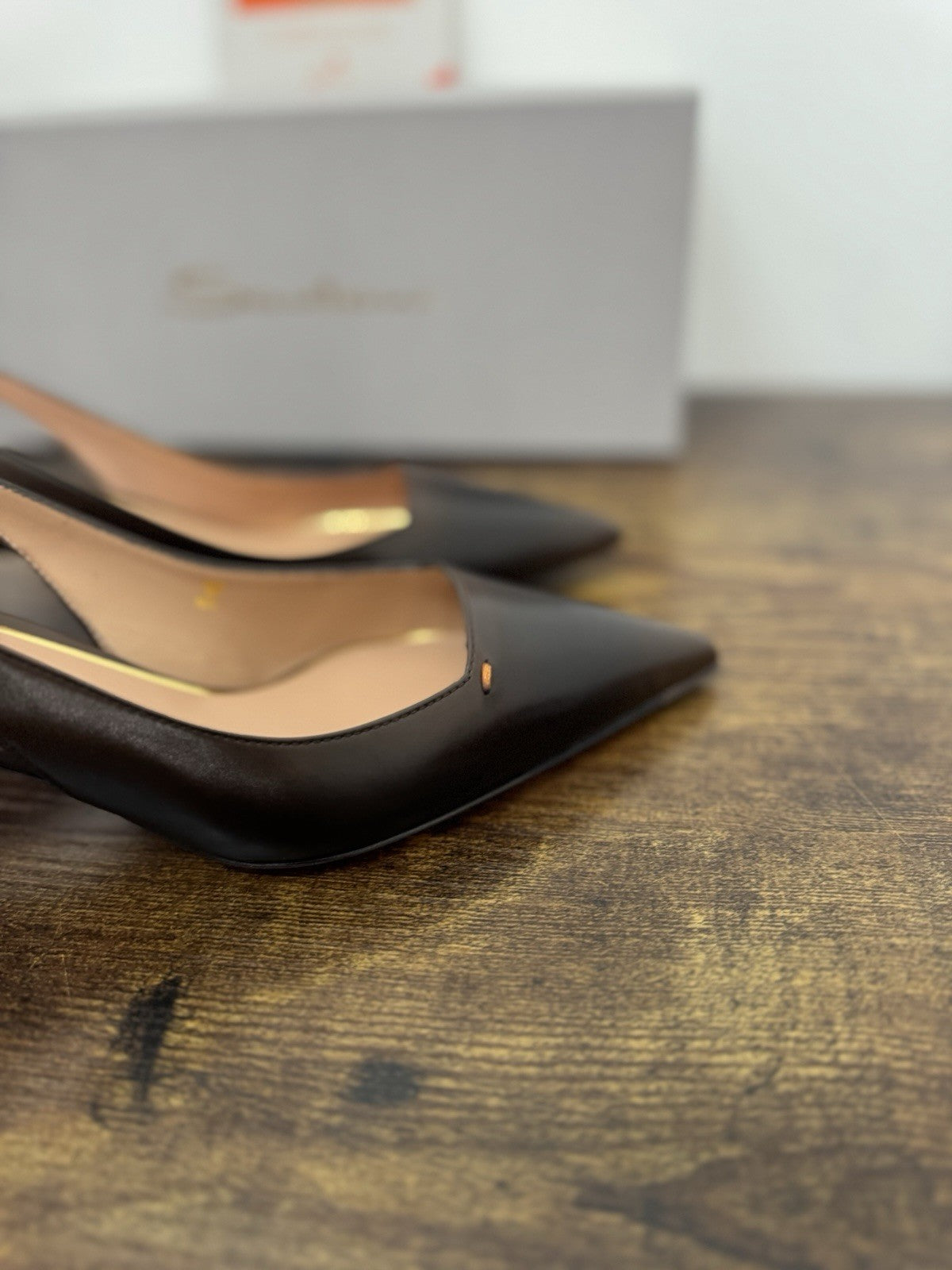Santoni Sandalo  Sling Back Pelle Marrone   Luxury Santoni Woman Shoes 36