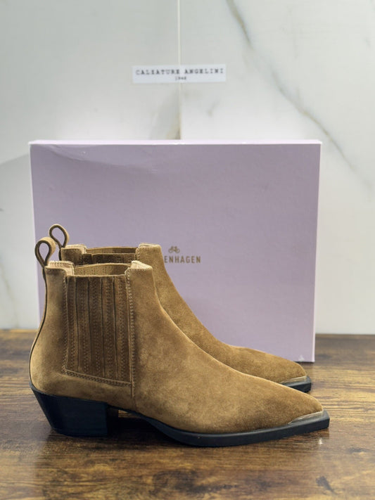 Copenhagen Texano  Donna Pelle Suede Cuoio  Casual Boot 39