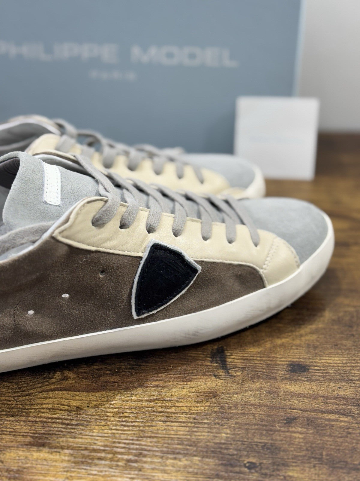 Philippe Model  Paris L u Pelle Mud Grey Suede     Casual Uomo 45
