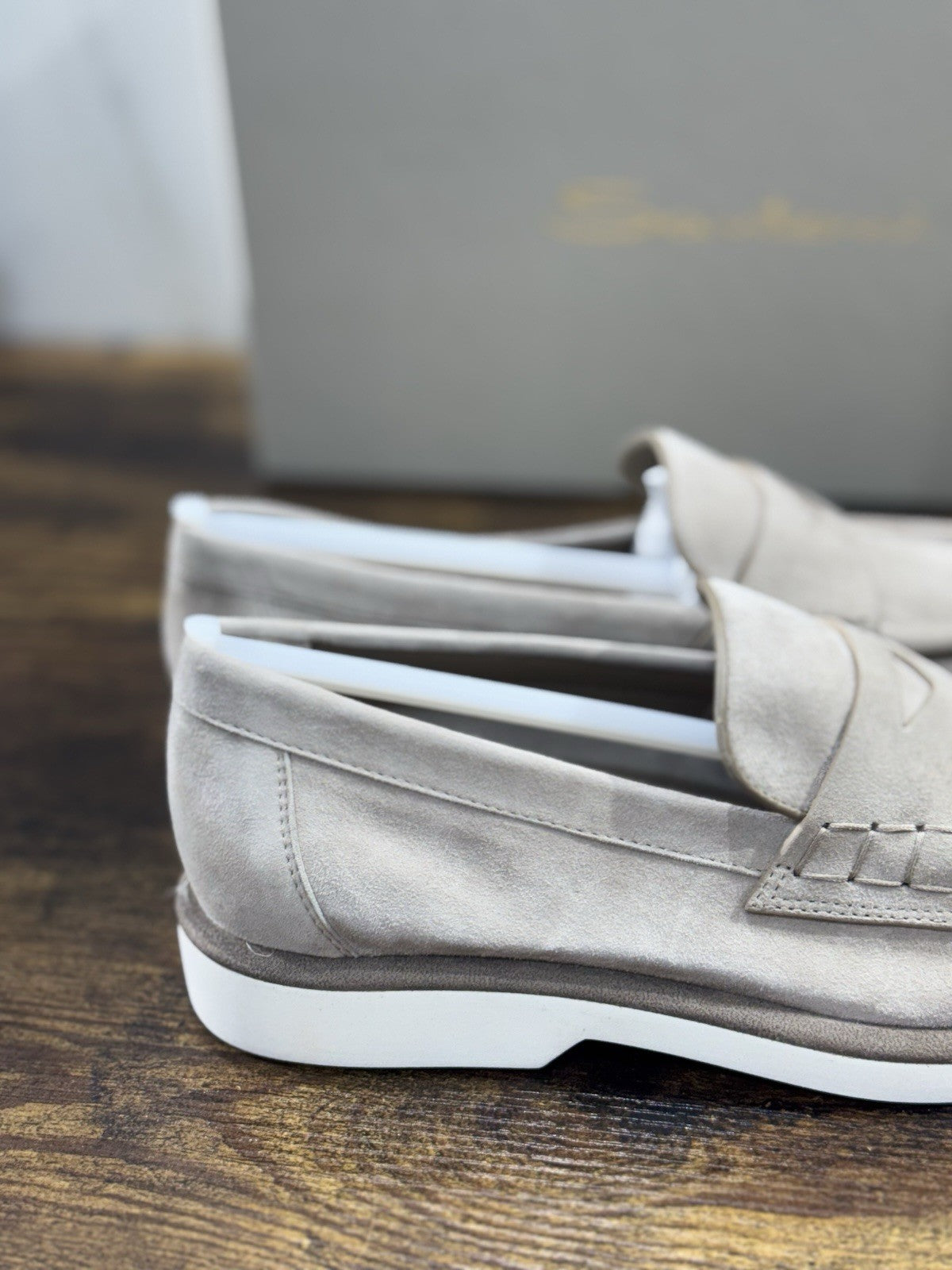 Santoni Mocassino Suede Beige  Luxury Santoni Scarpe Donna 37