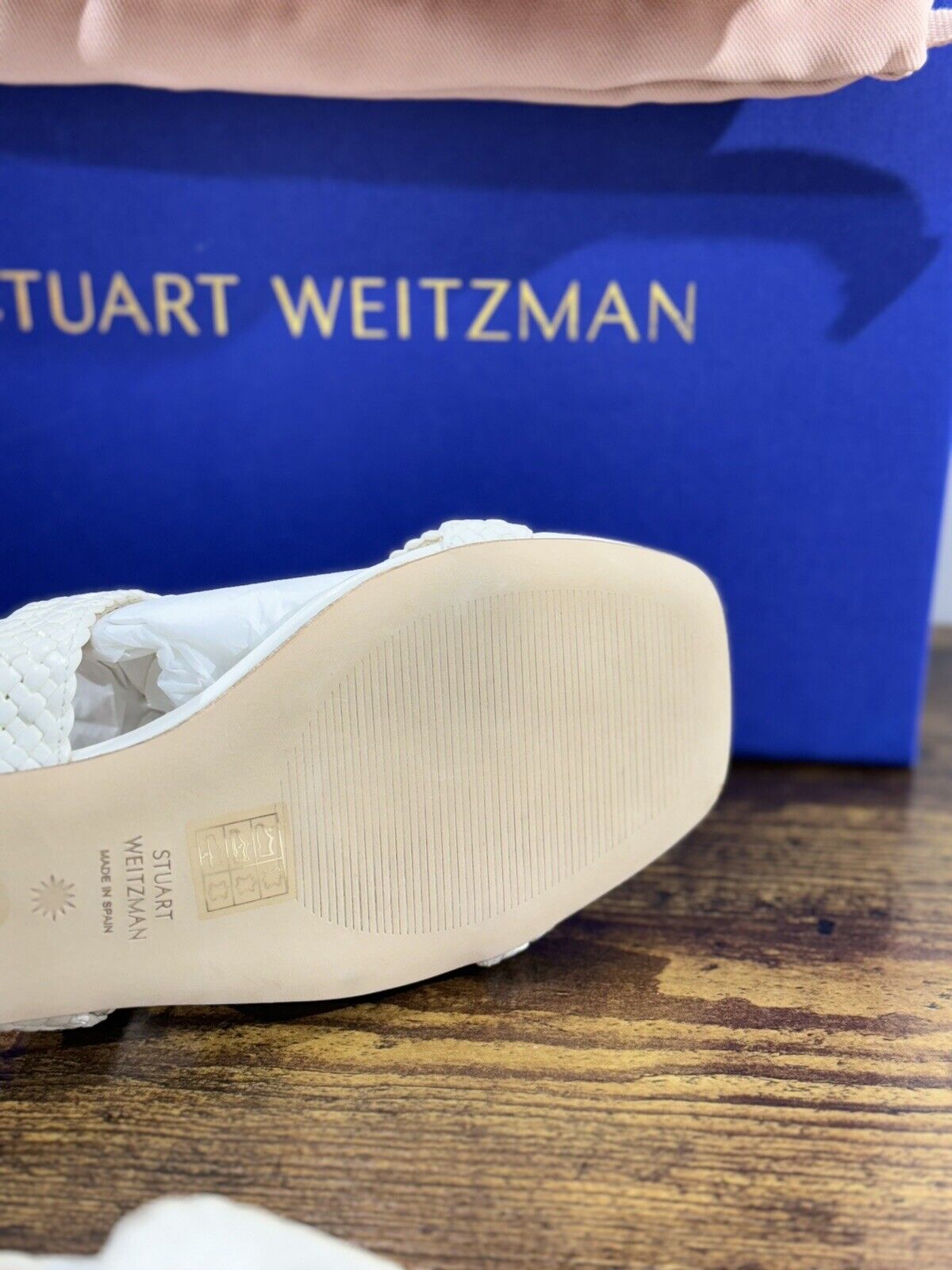 stuart weitzman Wovette Flat Sandal Pelle  Bianca  Luxury Woman Shoes  36.5