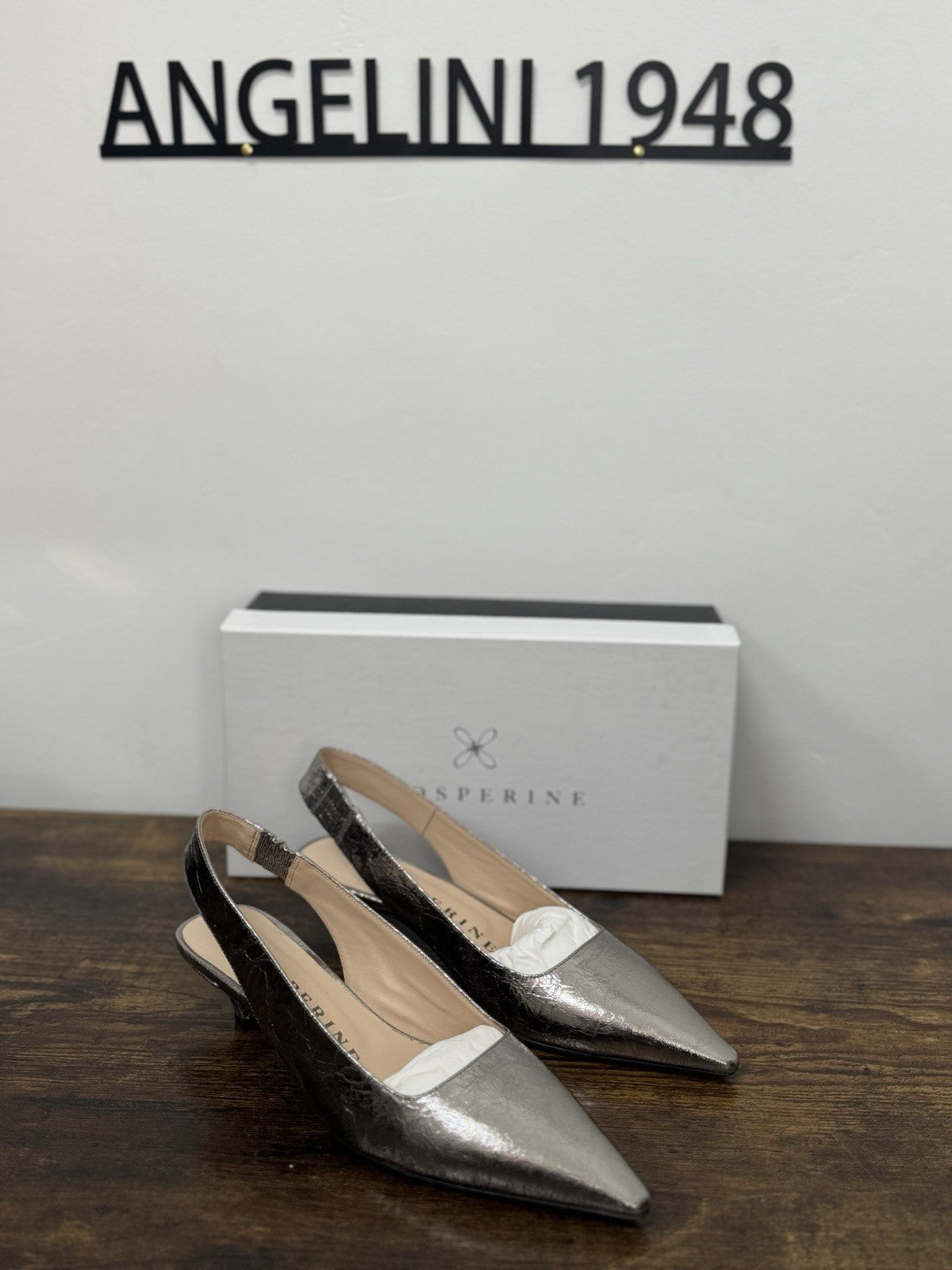 Prosperine Sling Back Pelle Acciaio    Scarpa Donna 37.5