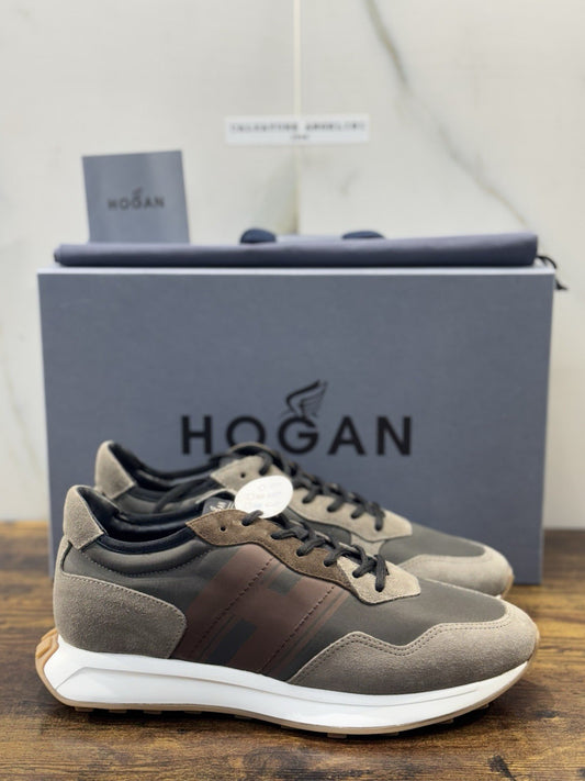 Hogan H601 Sneaker Pelle Suede Taupe  Memory Foam   Casual Hogan Uomo 41.5