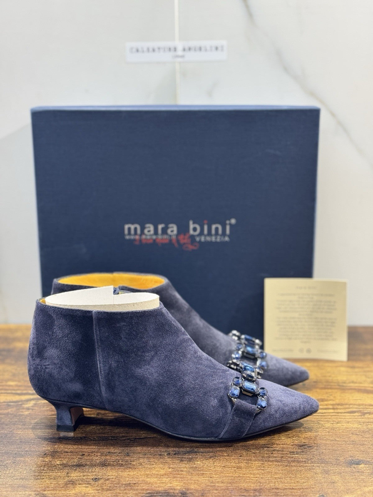 Mara Bini Stivaletto Donna Lavorazione A Sacchetto  Con Tacco Suede Blu 36