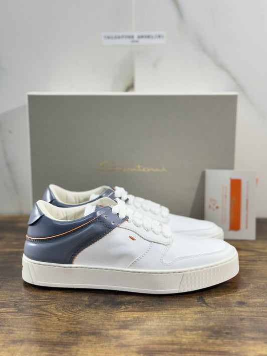 Santoni Sneaker Uomo Icon Pelle Bianca Luxury Men Santoni Shoes Icon 40