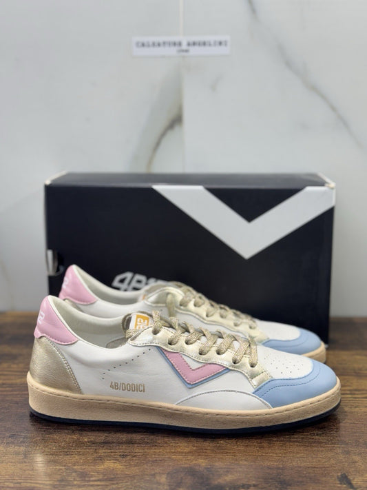 4B12 Sneaker Playnew Pelle Bianco Sky Casual Sneaker Donna 41 