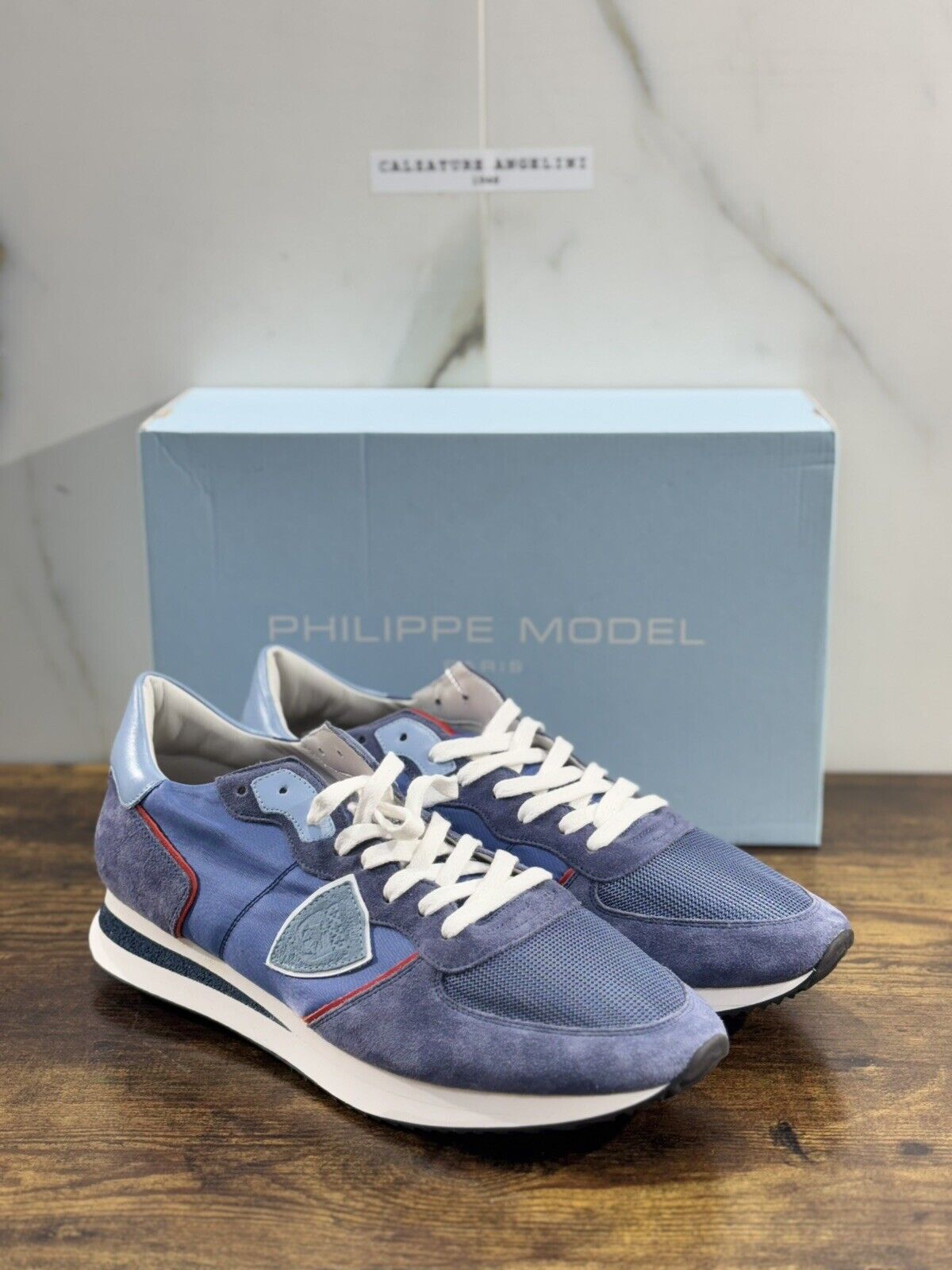 Philippe Model Tropez  Mondial Pop low man mondial sneaker Blu  45