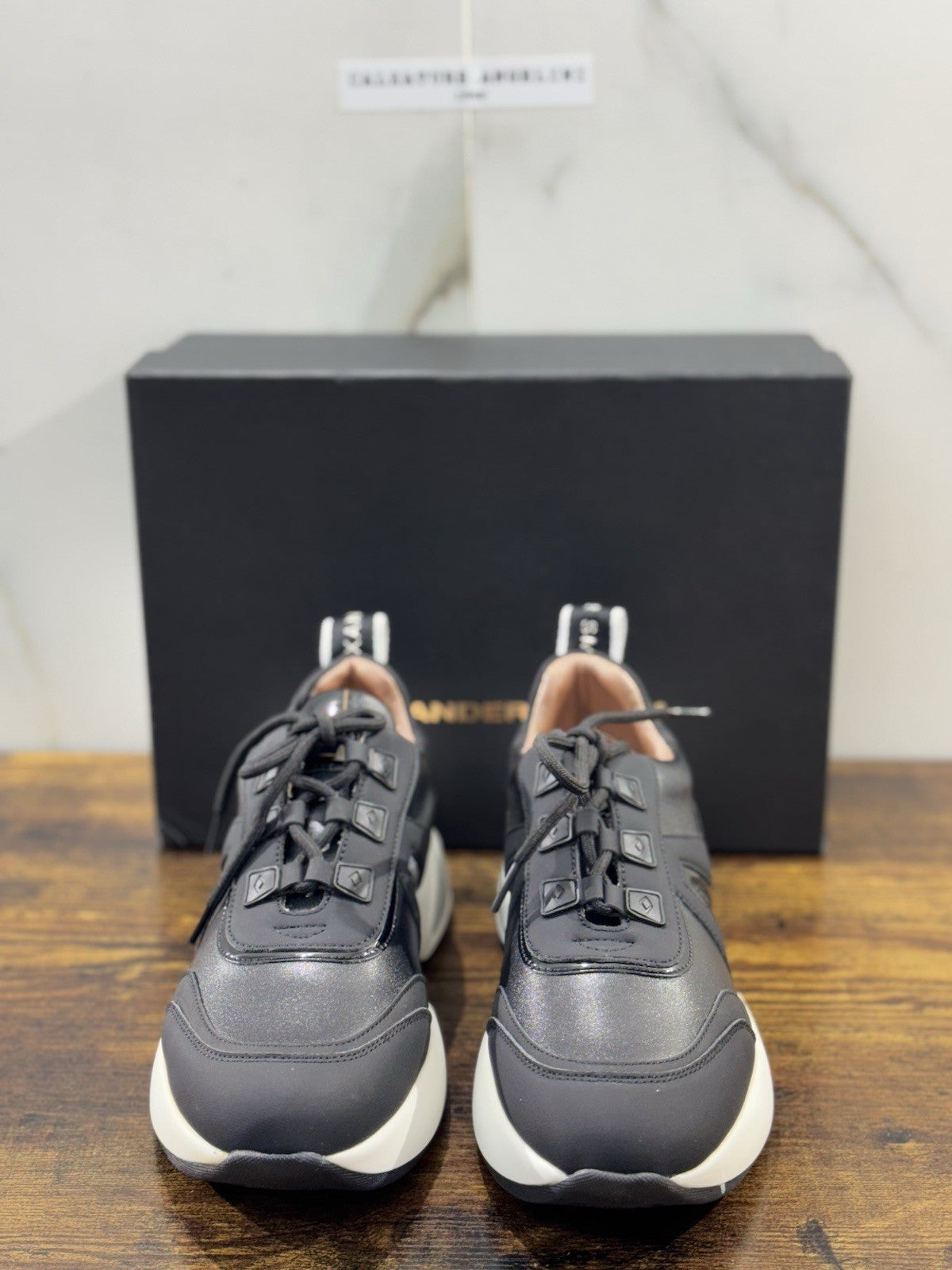 Alexander Smith London  Sneaker Donna Marble   Pelle Nero Extra Light 37