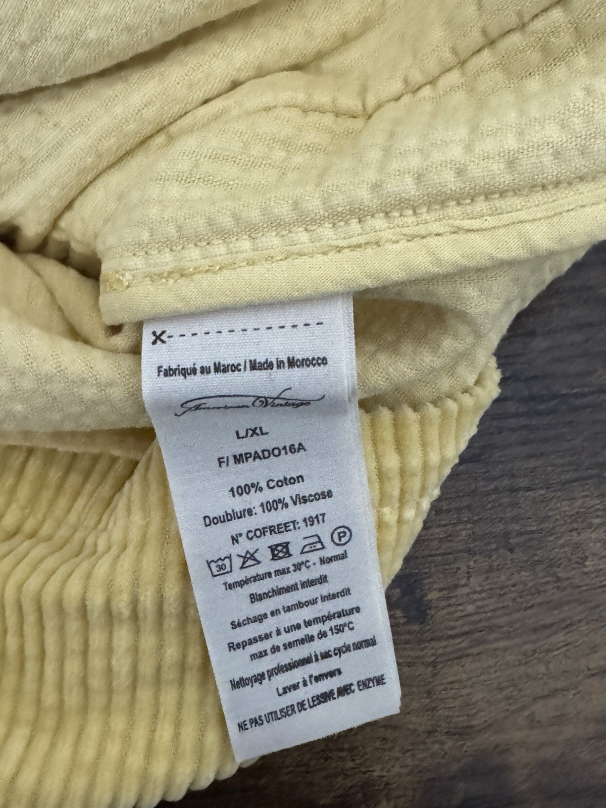 American Vintage Giacca Casual Cotone Velluto Giallo Casual Uomo L XL 