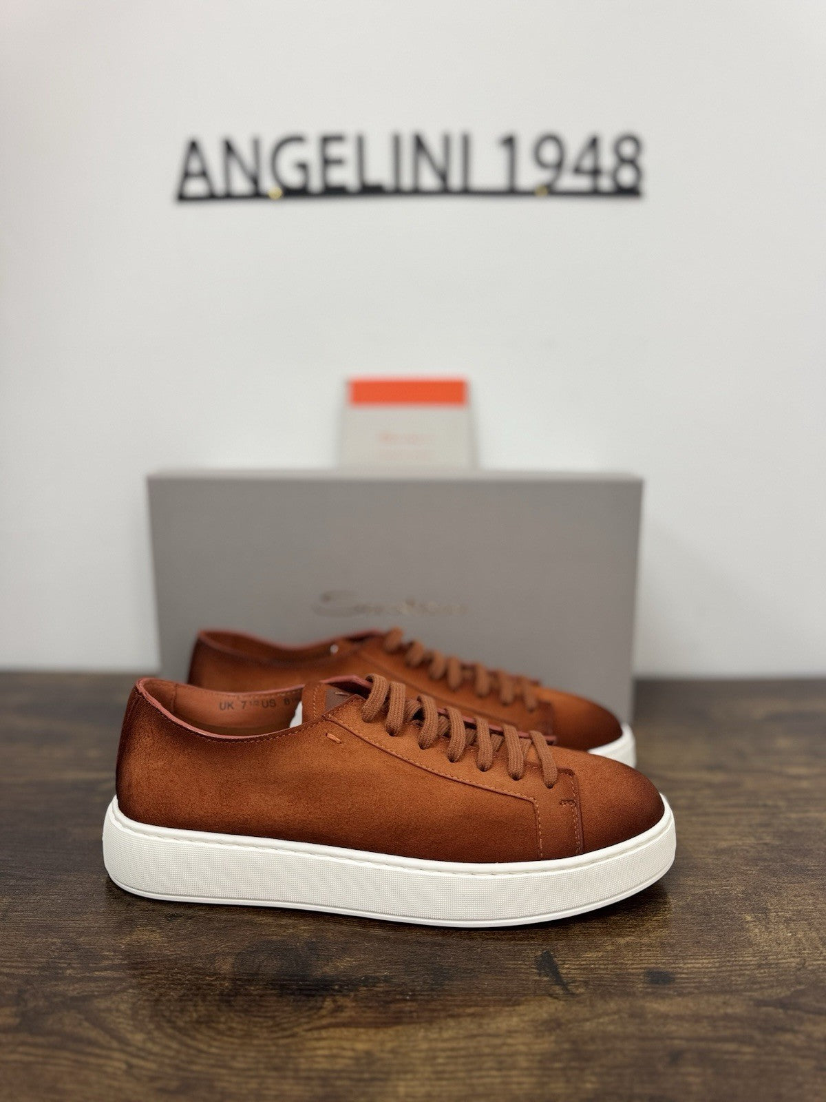 Santoni Sneaker Icon  Pelle Suede Orange Luxury Scarpa Santoni Uomo 41.5