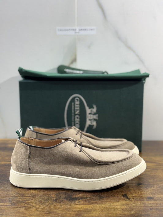 Green George Stringata Paraboot  Uomo  Suede Beige Luxury Handmade Men 40