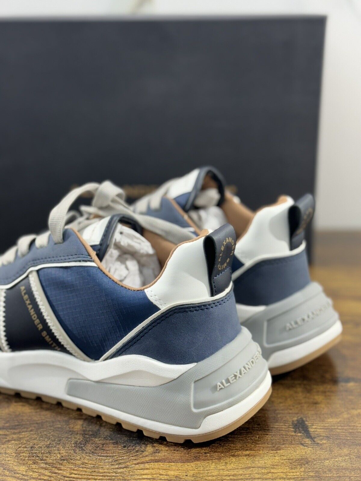 Alexander Smith London  Sneaker Donna Edo Dover   Pelle Blu 39