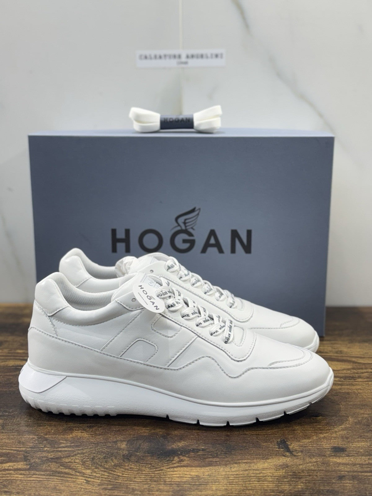 Hogan Interactive Pelle Bianca Casual Scarpa Hogan Uomo 42