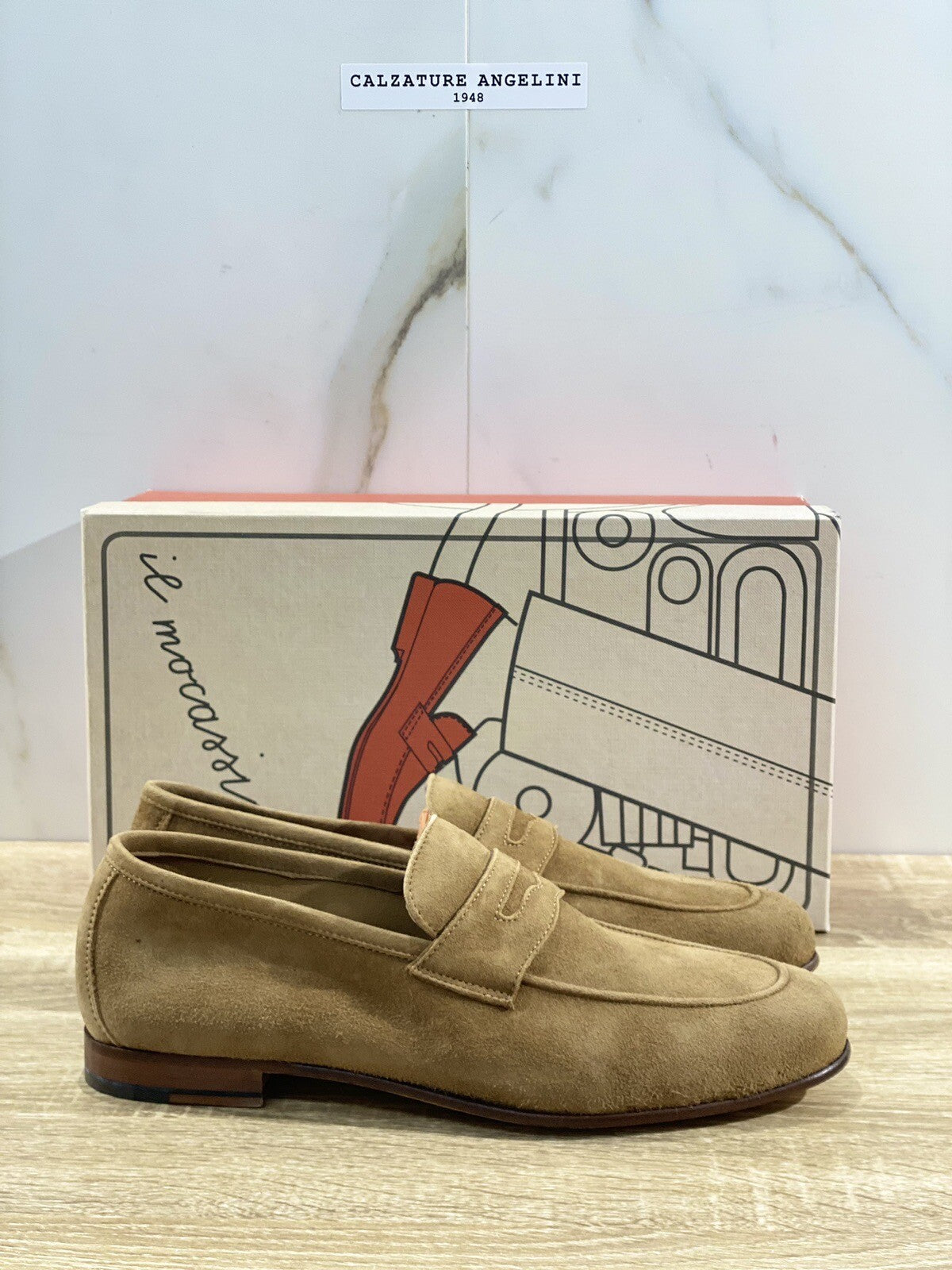 Il Mocassino Scarpa Uomo Modello Tasca In Suede Cuoio Luxury Men Shoes 41