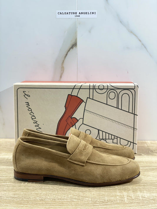 Il Mocassino Scarpa Uomo Modello Tasca In Suede Cuoio Luxury Men Shoes 41