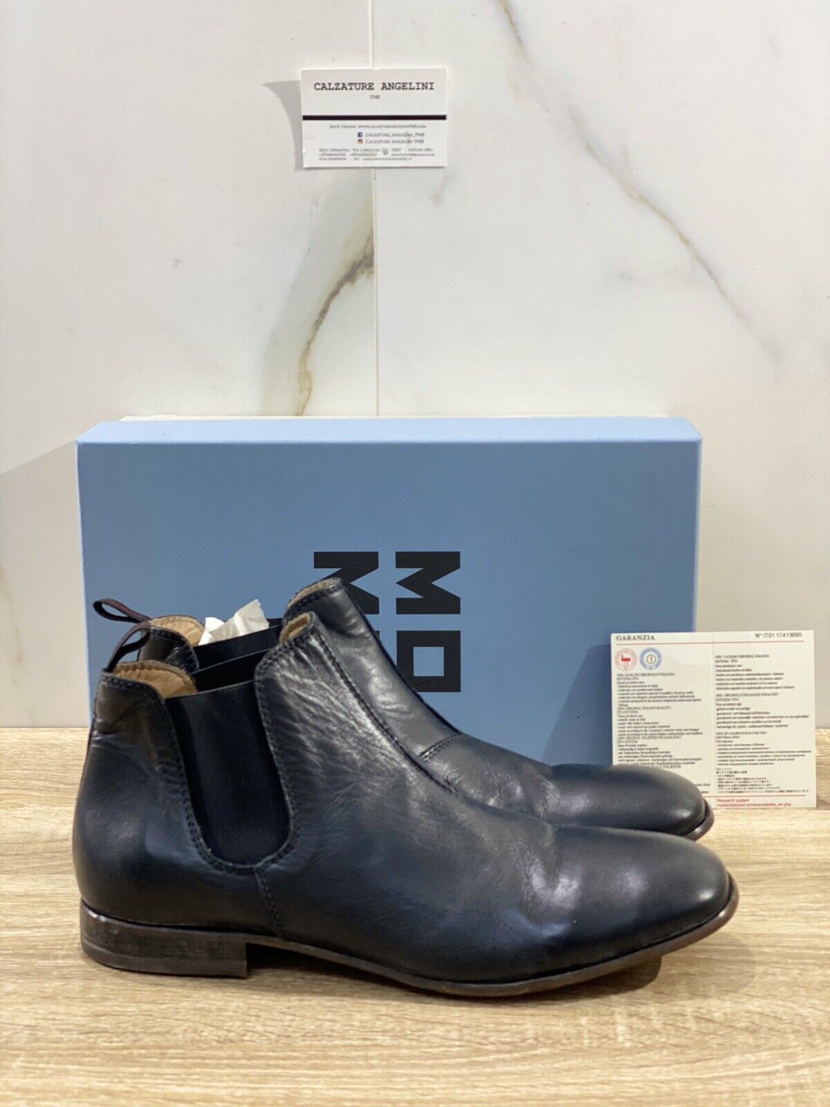 Moma Scarpa uomo polacco in pelle Nero  luxury boot Moma shoes 42