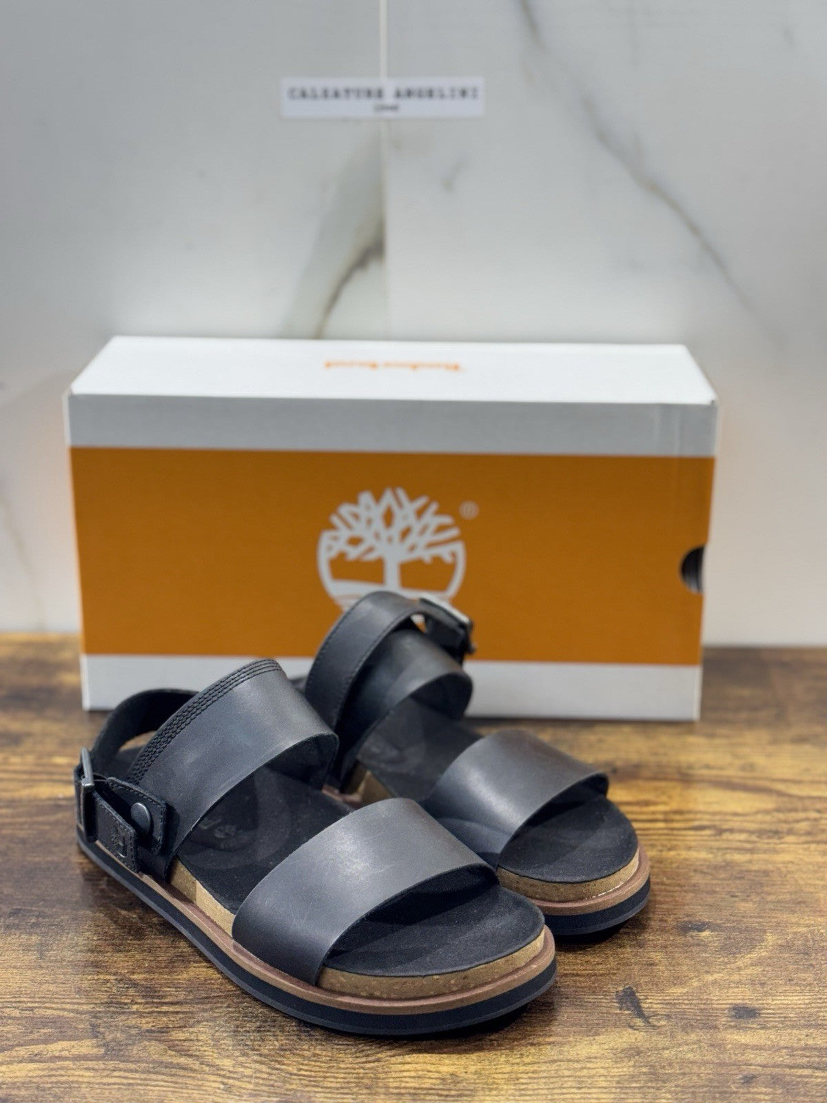 Timberland Sandalo Uomo Amalfi Blackstrap Sandalo Pelle Nero  45