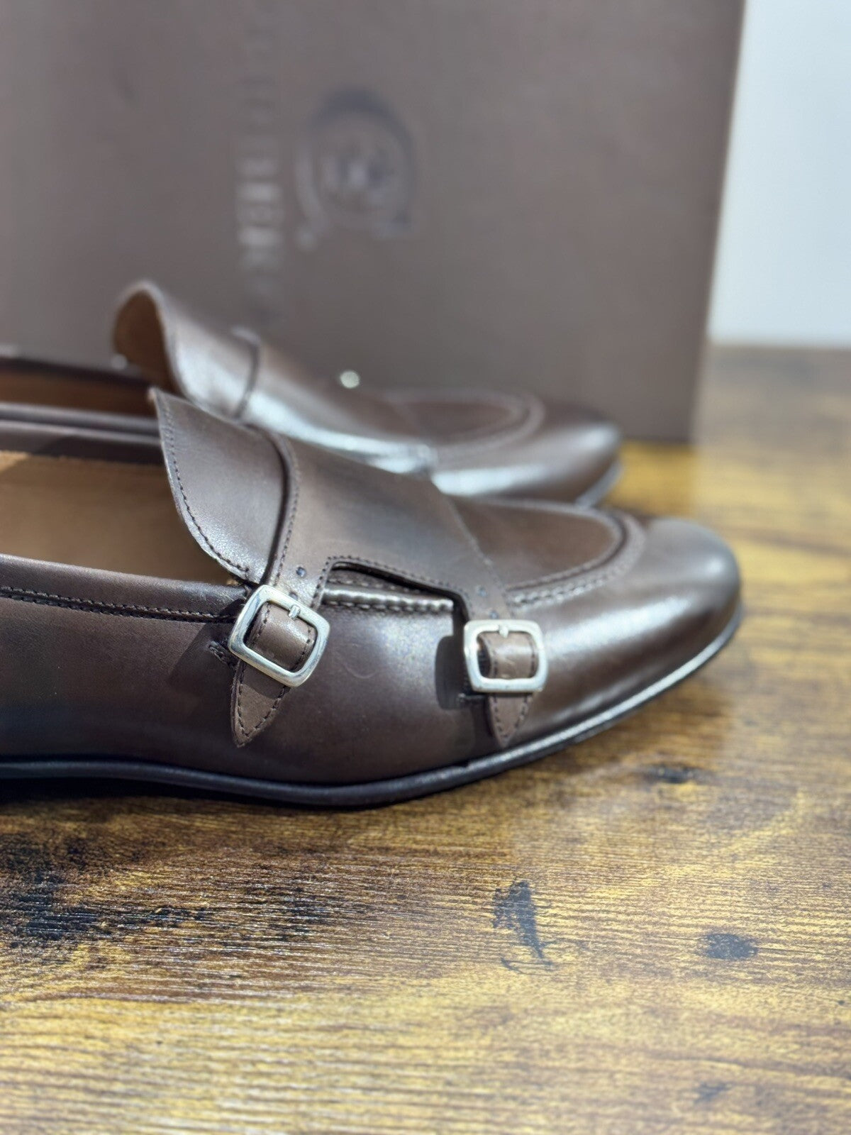 Cerbero Scarpa Uomo Doppia Fibbia Marrone  Lavorazione Blake 44