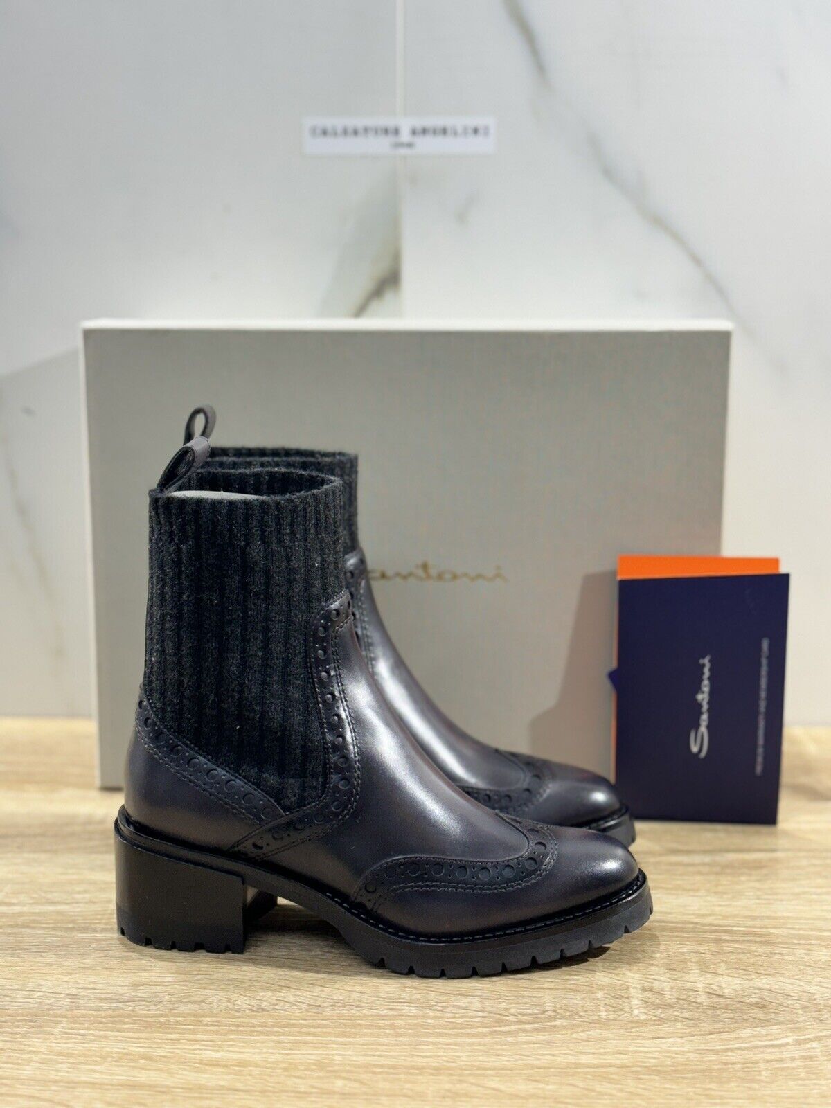 Santoni Chelsea Boot  Donna In Pelle Grey   Luxury Woman Boot Santoni 40.5