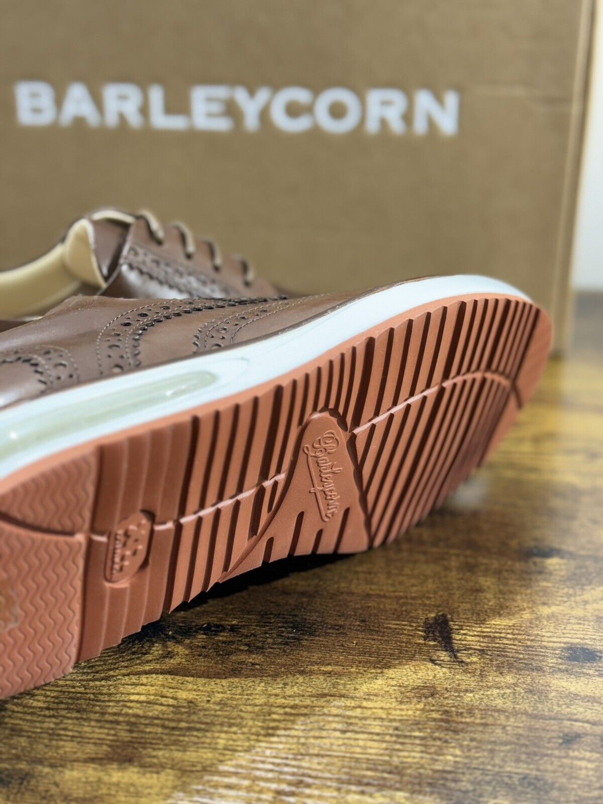 Barleycorn Air Brogue Uomo Pelle Brown  Extralight Casual Men Shoes 40