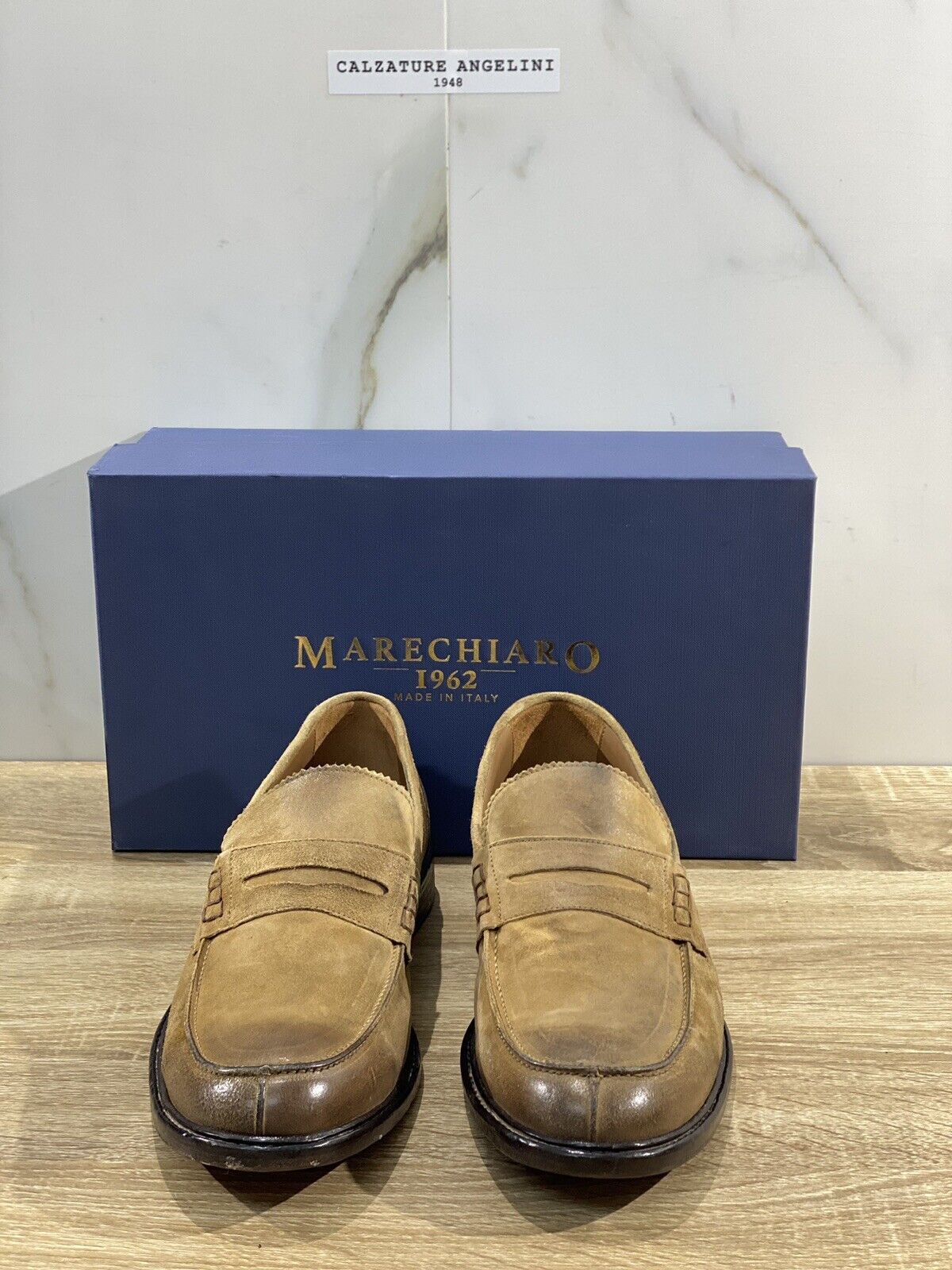 Marechiaro 1962 Mocassino Uomo Pelle Suede Cuoio Fully Made In Italy 39