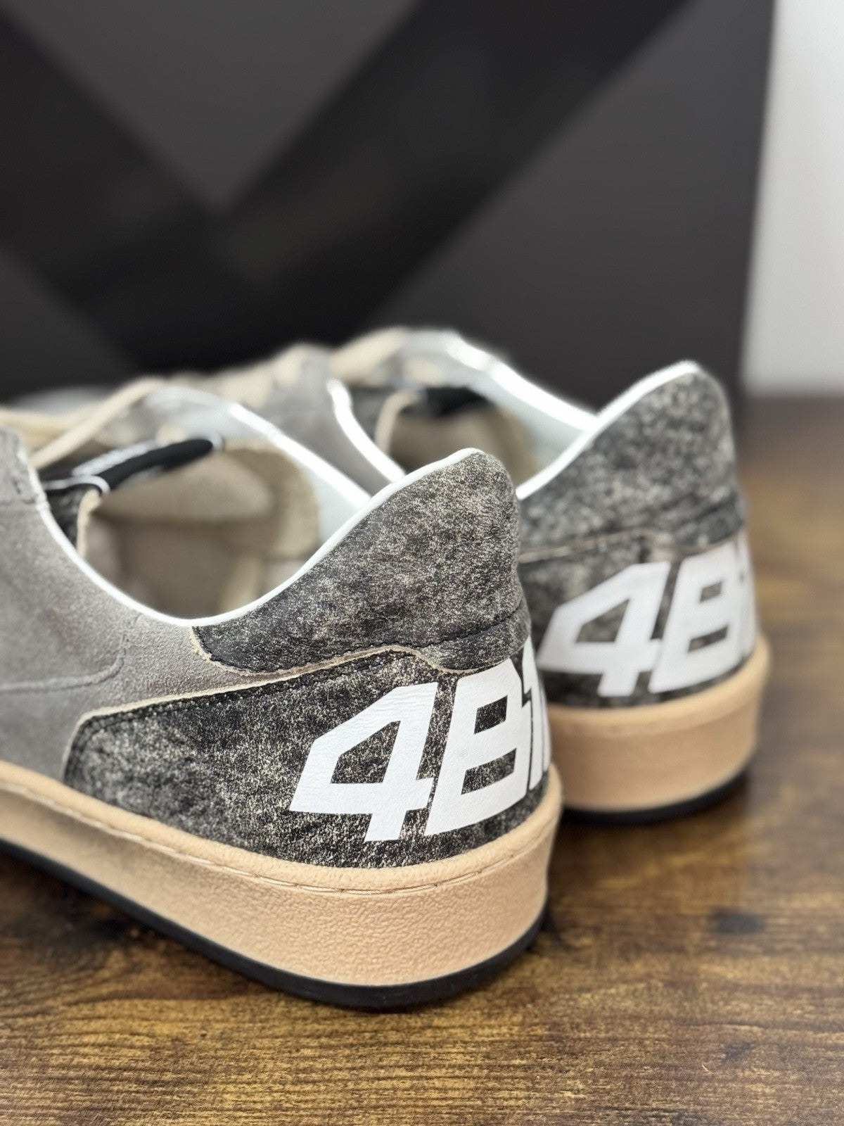 4B12 Sneaker Play new Pelle Suede Light Grey Casual Uomo 45