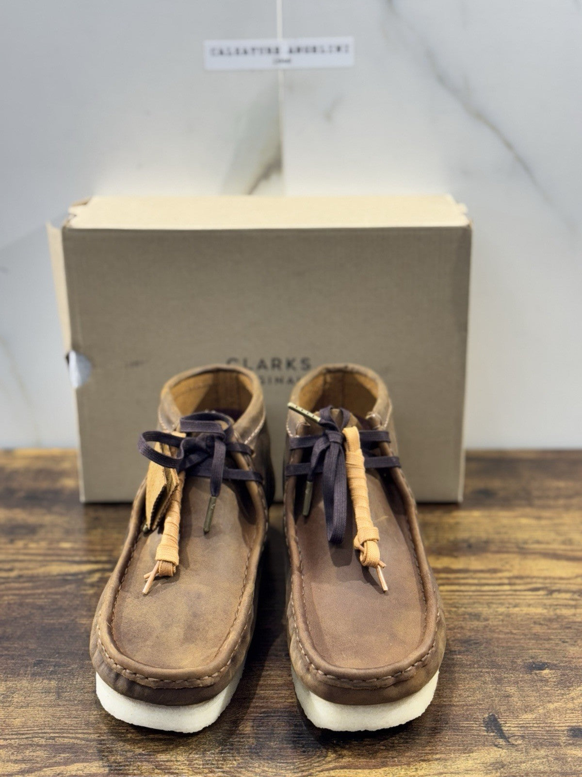 Clarks Wallabee Boot   Scarpa Uomo Pelle  Brown  Icon Clarks Men Shoes 41.5