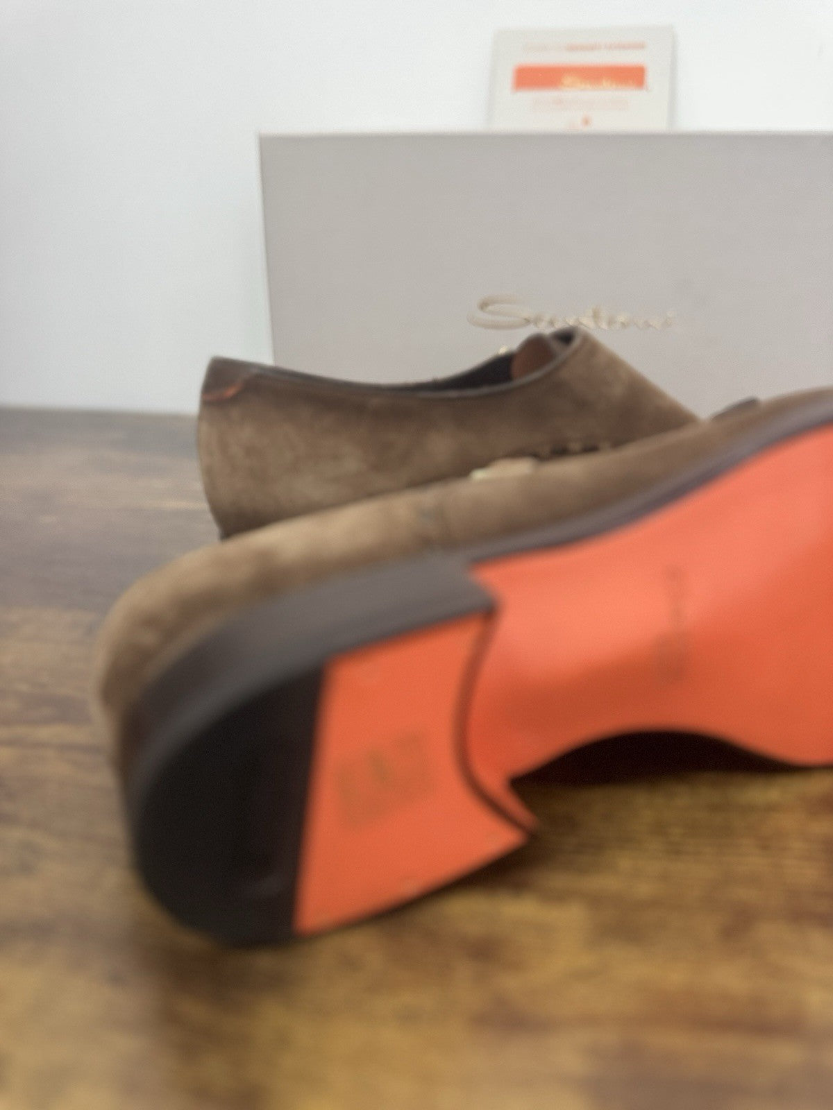 Santoni Double  Buckle Goodyear  Suede Brown   Luxury Scarpa Santoni Uomo 42.5