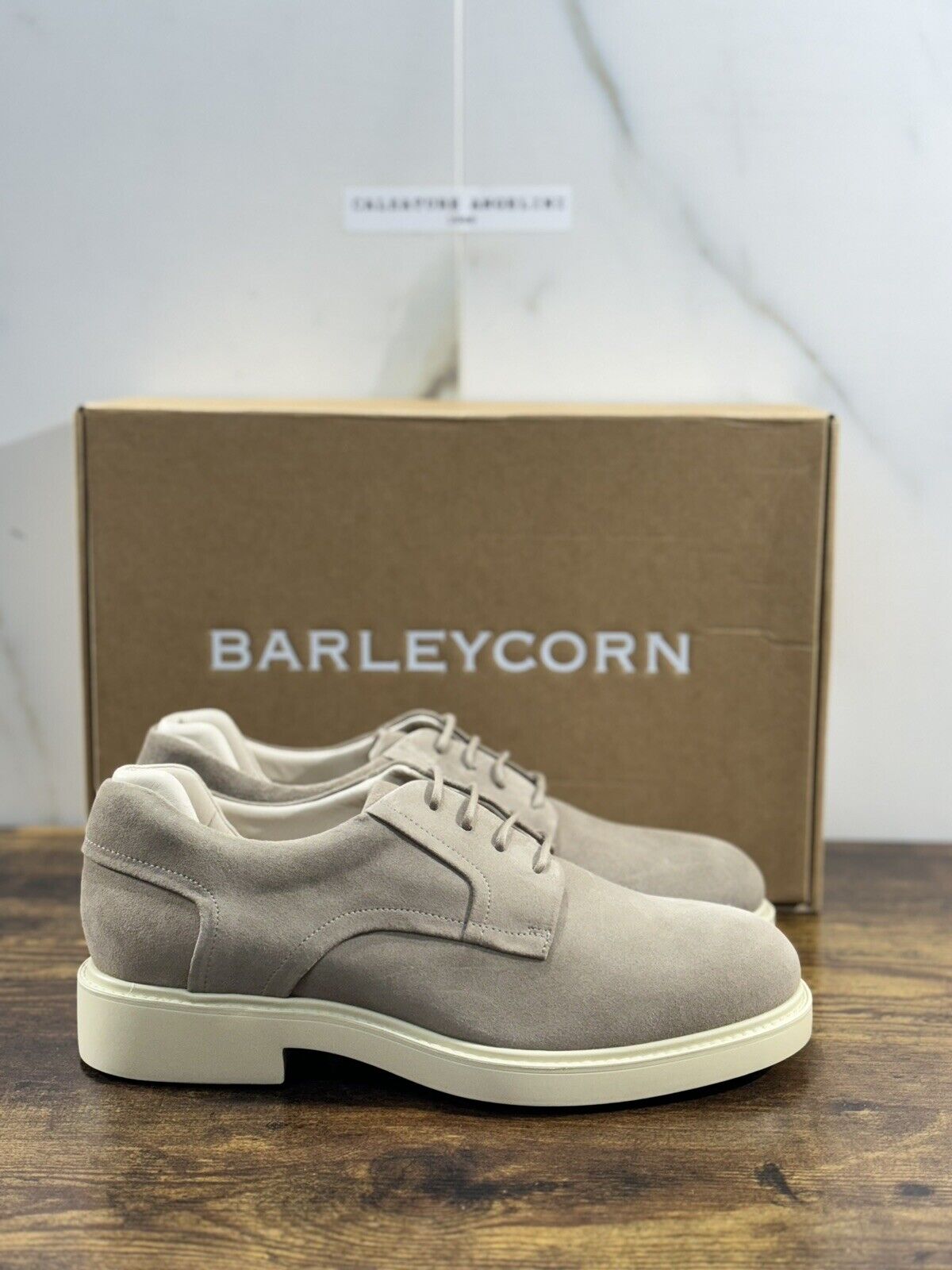 Barleycorn Scarpa Uomo Derby Sleek Suede Beige  Extralight Casual Men Shoes 40