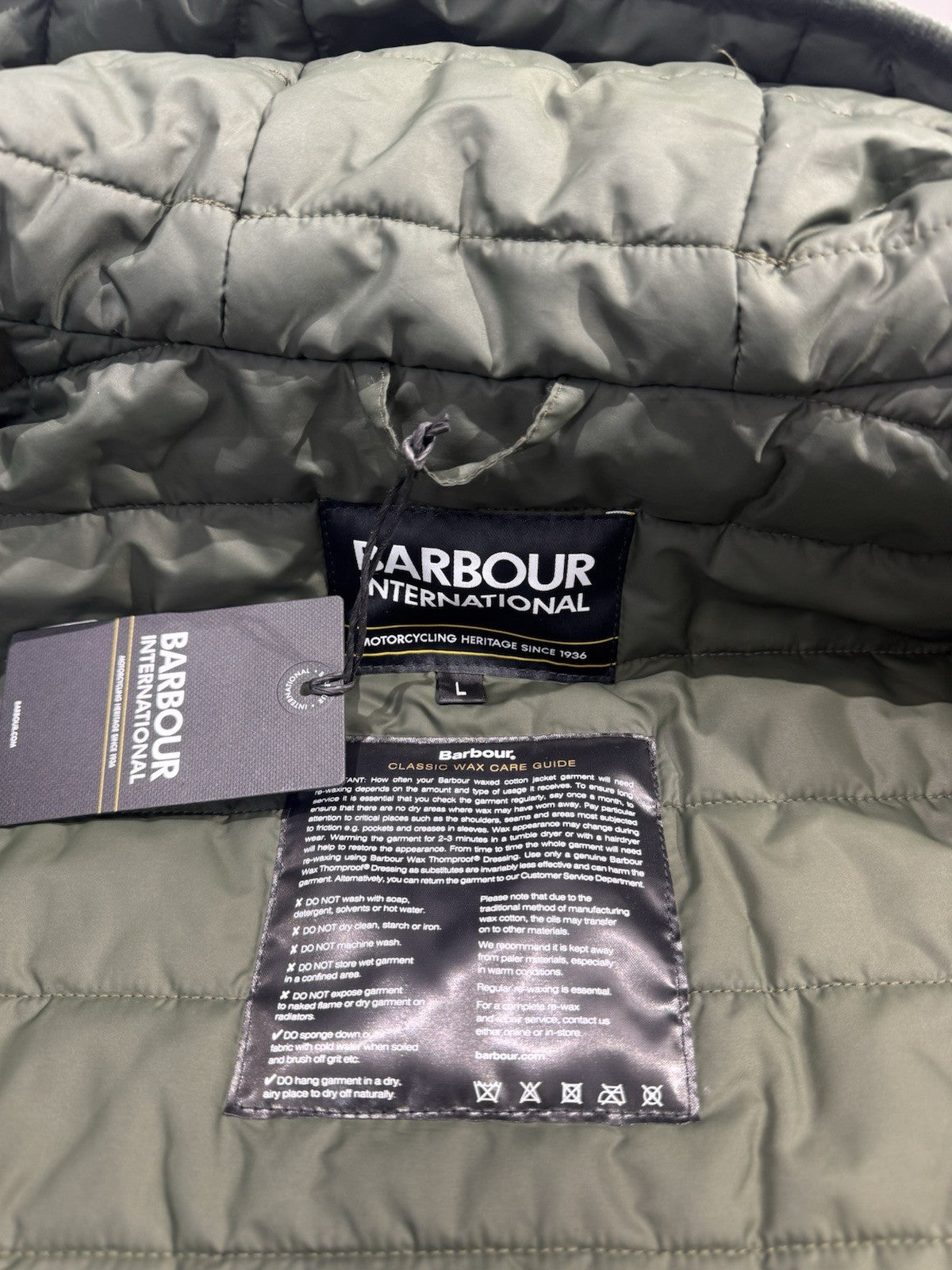 Barbour International Giacca Cerata Longwell Verdone Casual Uomo L