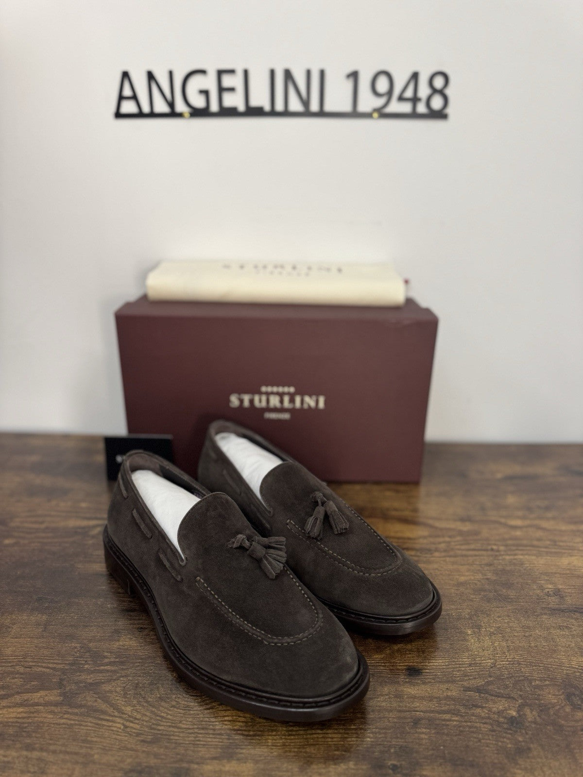 Sturlini  Mocassino Suede Marrone Tassel Loafer      Luxury Scarpa Uomo 42