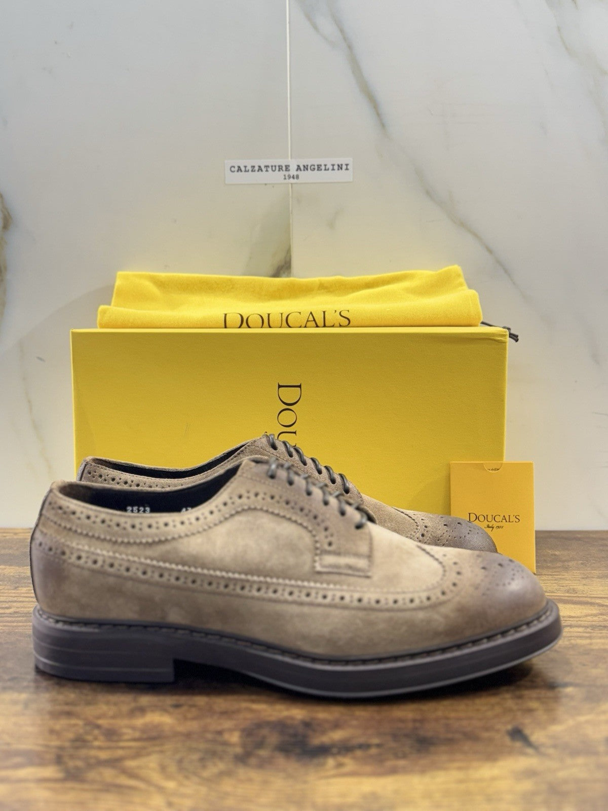 Doucal’s Derby Brogue Uomo Suede Cacao Luxury Men Doucal’s Shoe 41.5