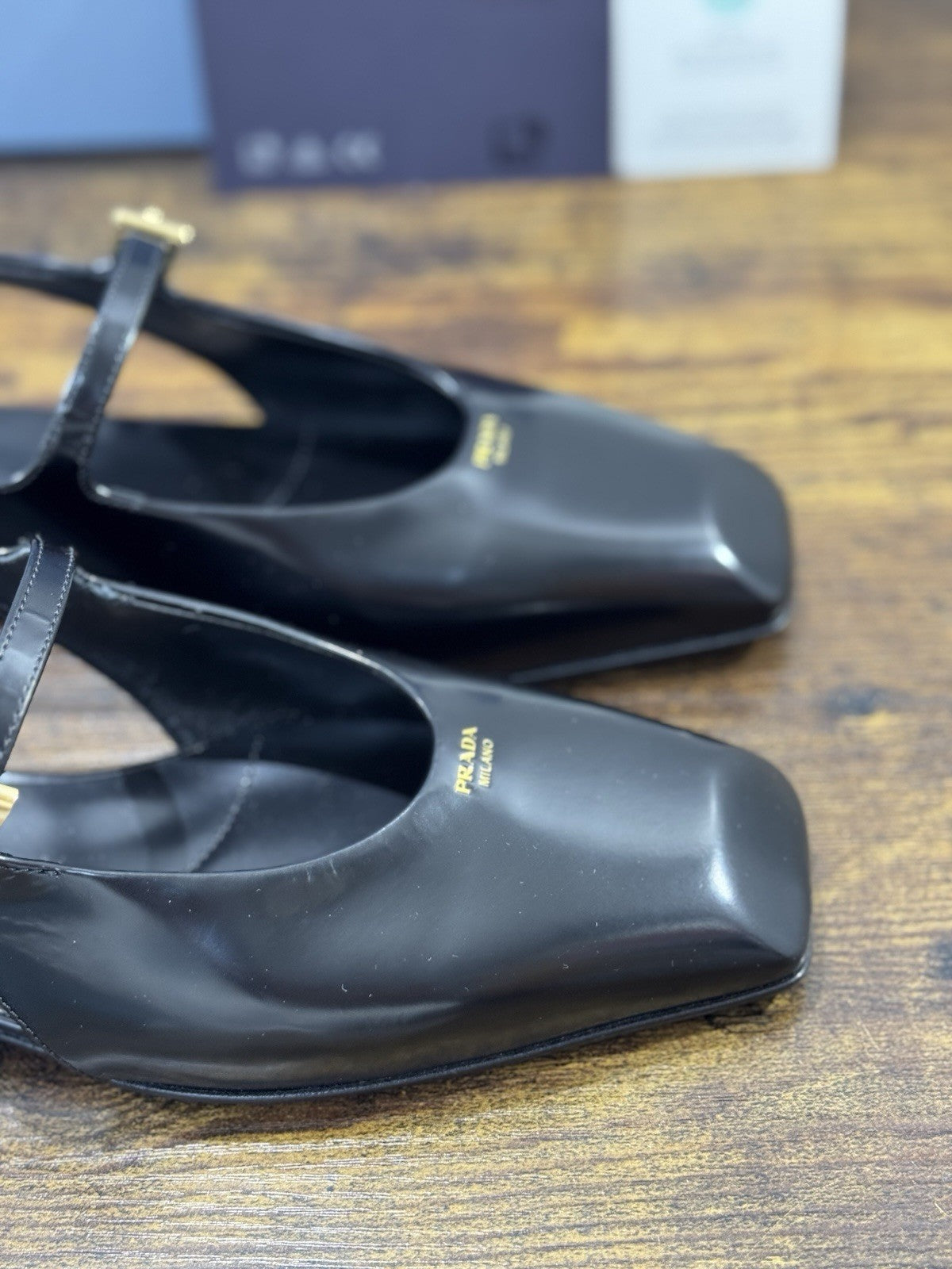 Prada Ballerine Sling Back In Pelle Liscia Nera Icon Prada Donna 38