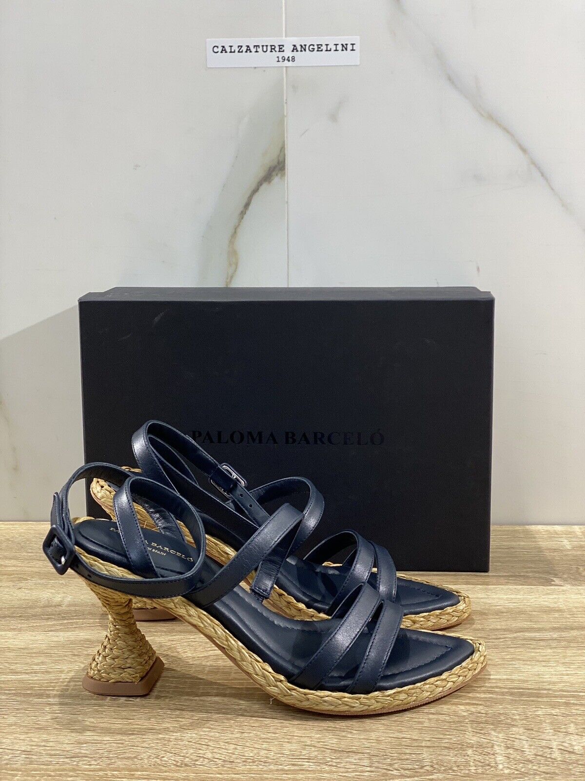 Paloma BARCELO’ Sandalo Donna Agnes In Pelle Blu  Luxury Woman Sandal 38