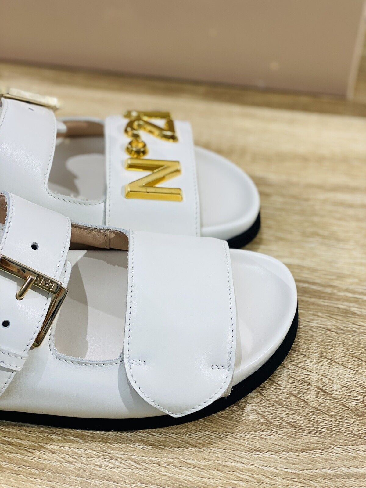 N 21 Sandalo donna in pelle Soft White Logo  luxury woman sandal 38