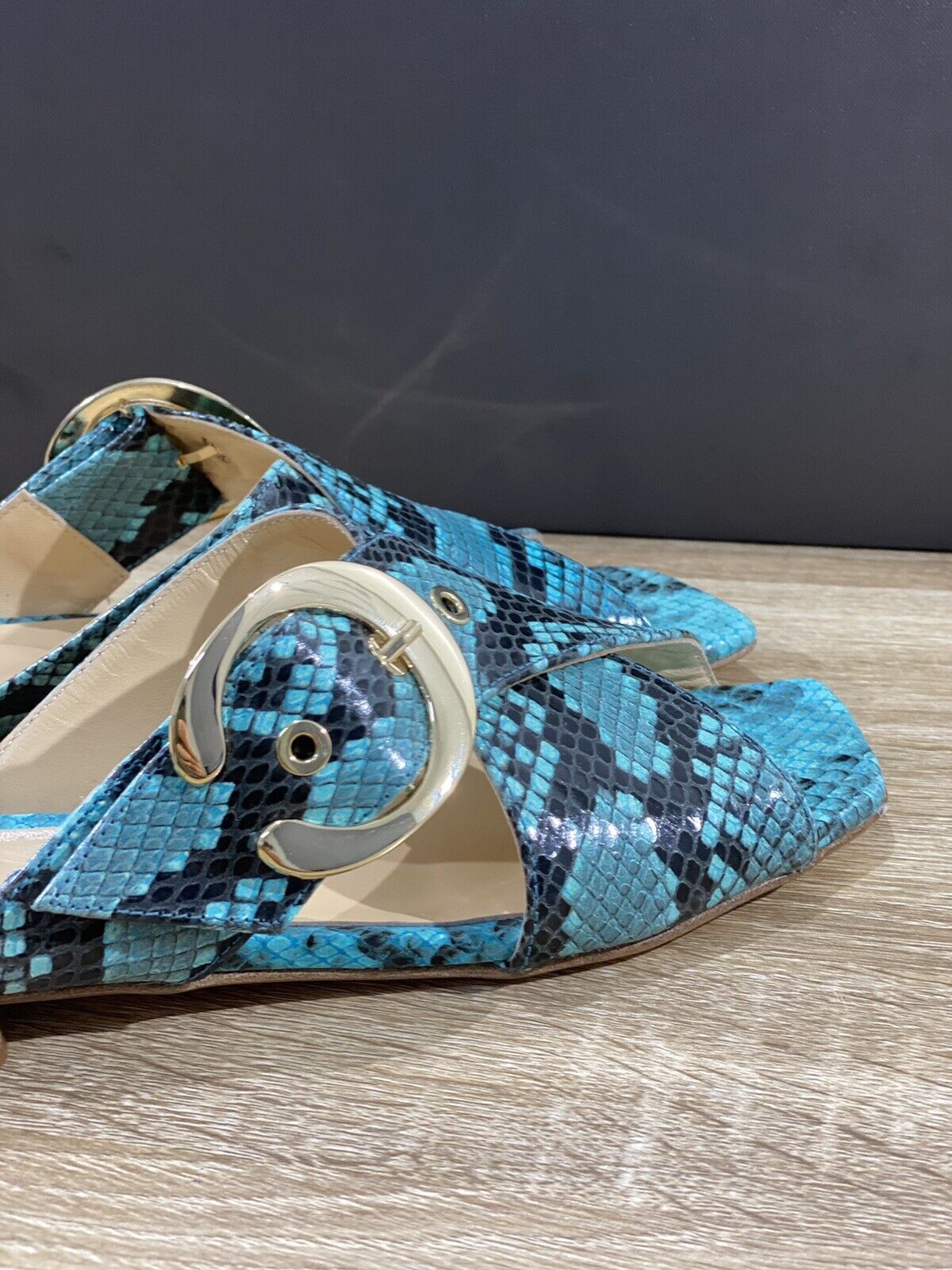 Roberto Botticelli Sandalo Donna Ciabatta Luxury 28651 In Pelle Blu  Casual 37