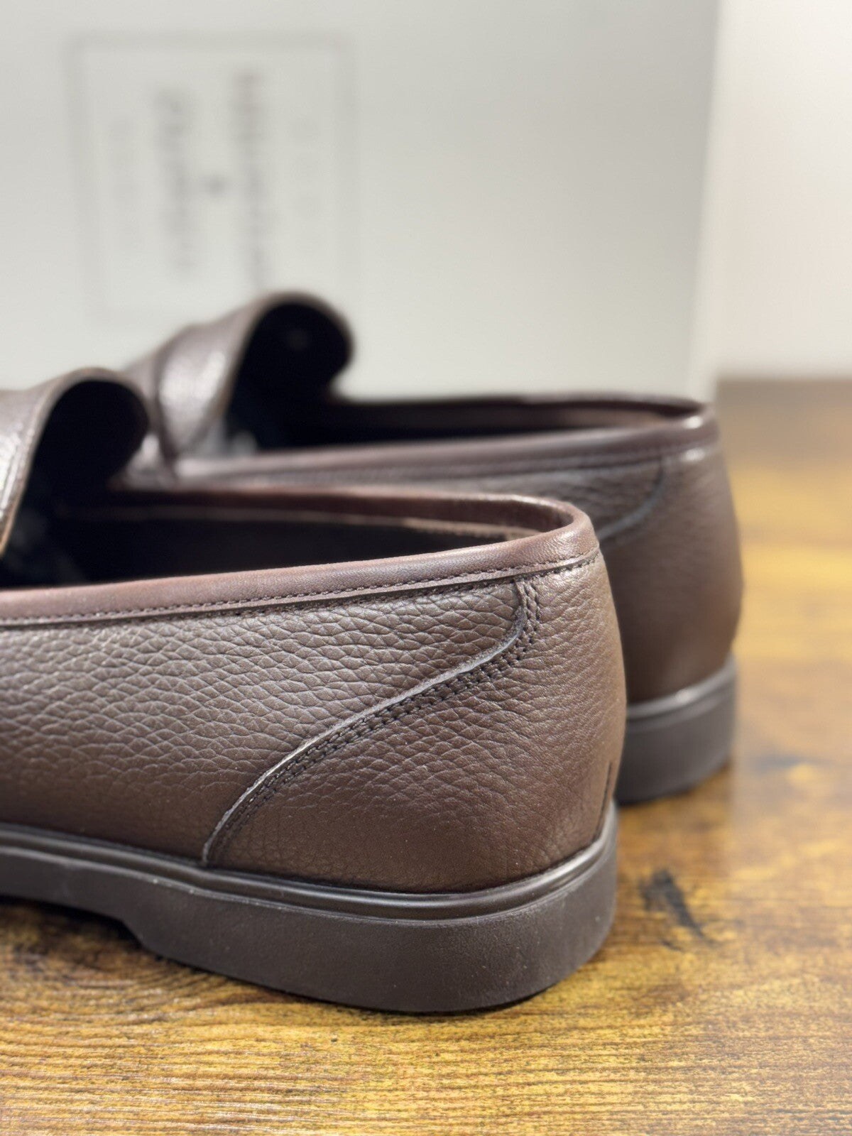 Roberto Serpentini Scarpa Uomo Mocassino Pelle Marrone  Luxury Handmade 42
