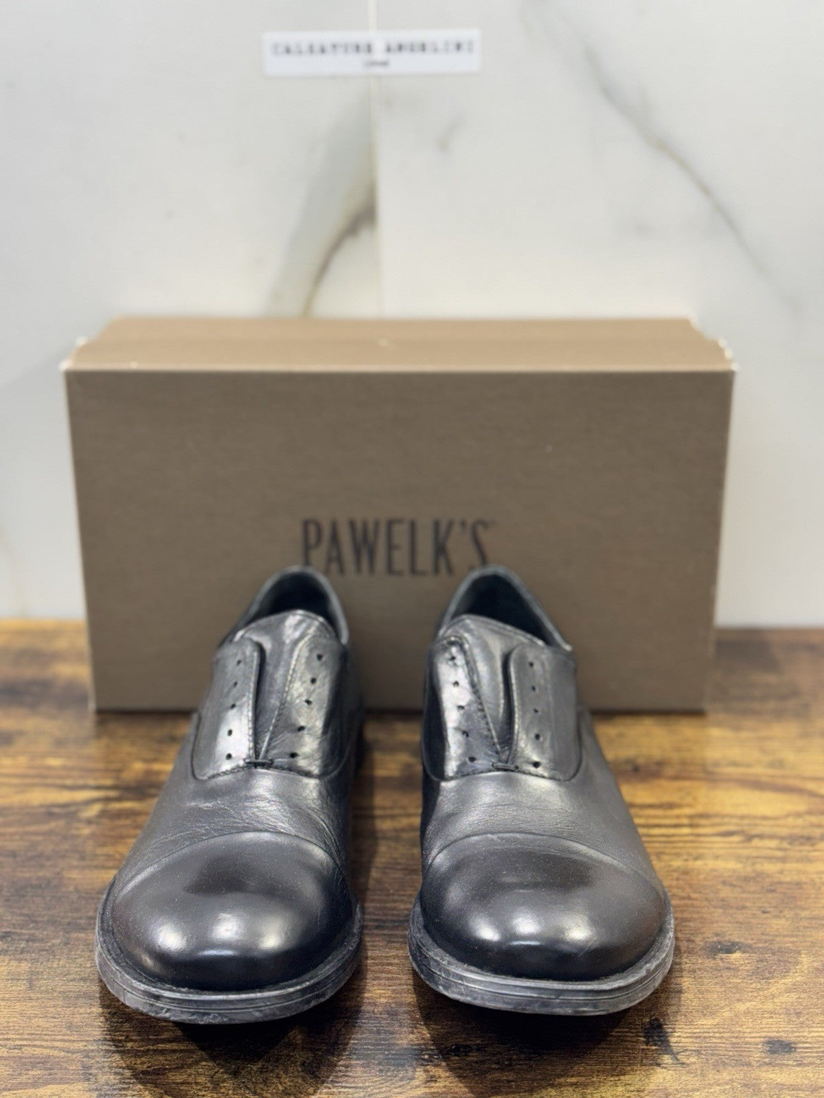 Pawelk’s Stringata  Pelle Nera Made In Italy Uomo 43