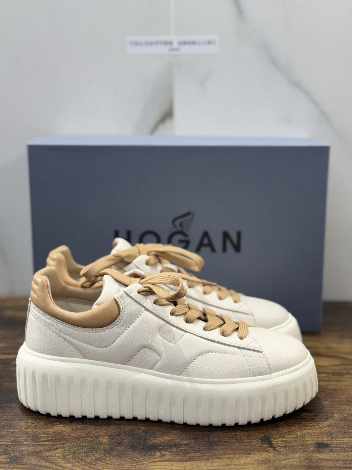 Hogan H Stripes Sneaker Pelle Bianca Zeppa   Memory Foam Scarpa Hogan Donna 36