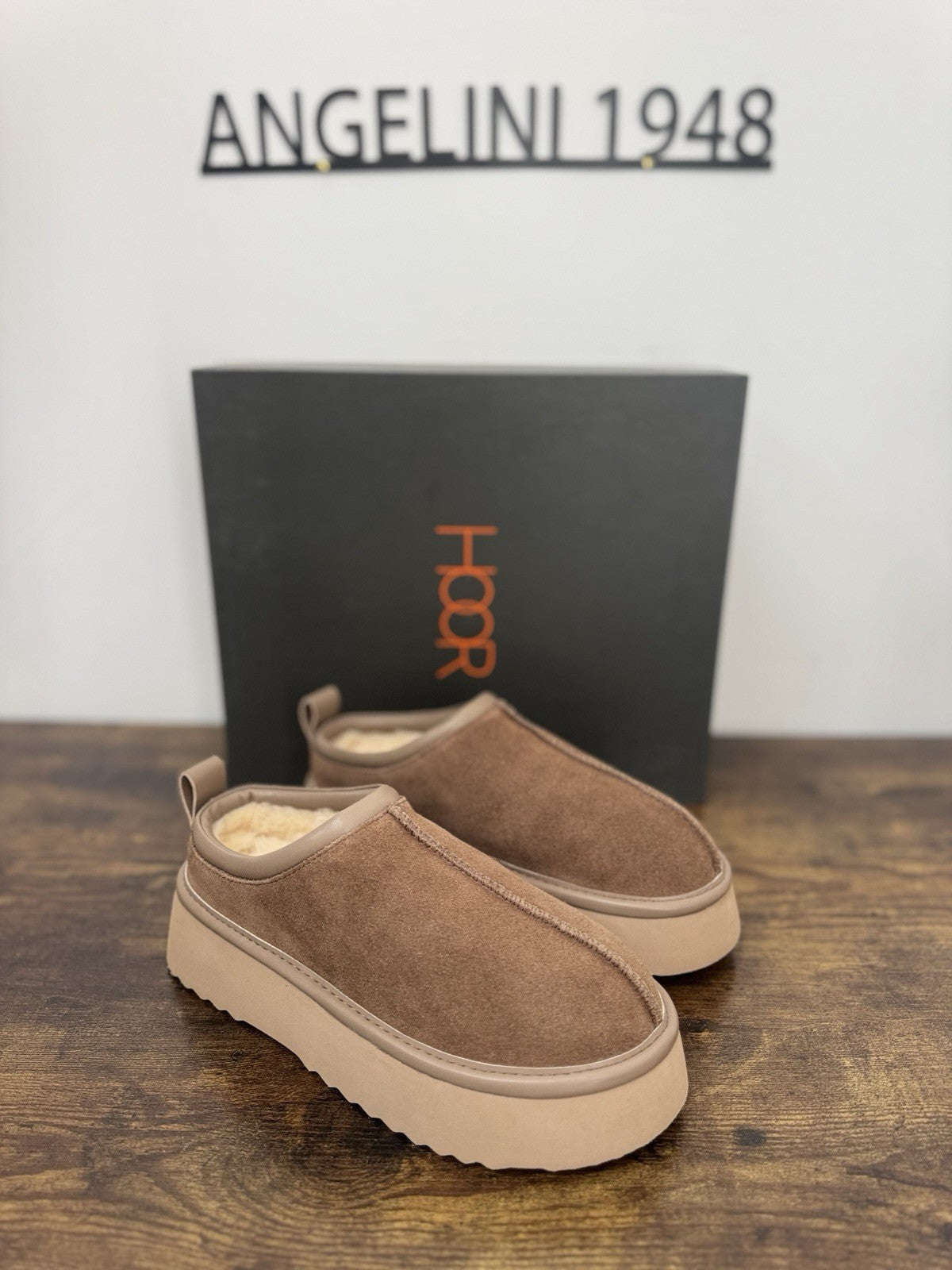Hoor Sabot Mars Eco Fur Suede Tortora Extra Light  Causal Donna 37