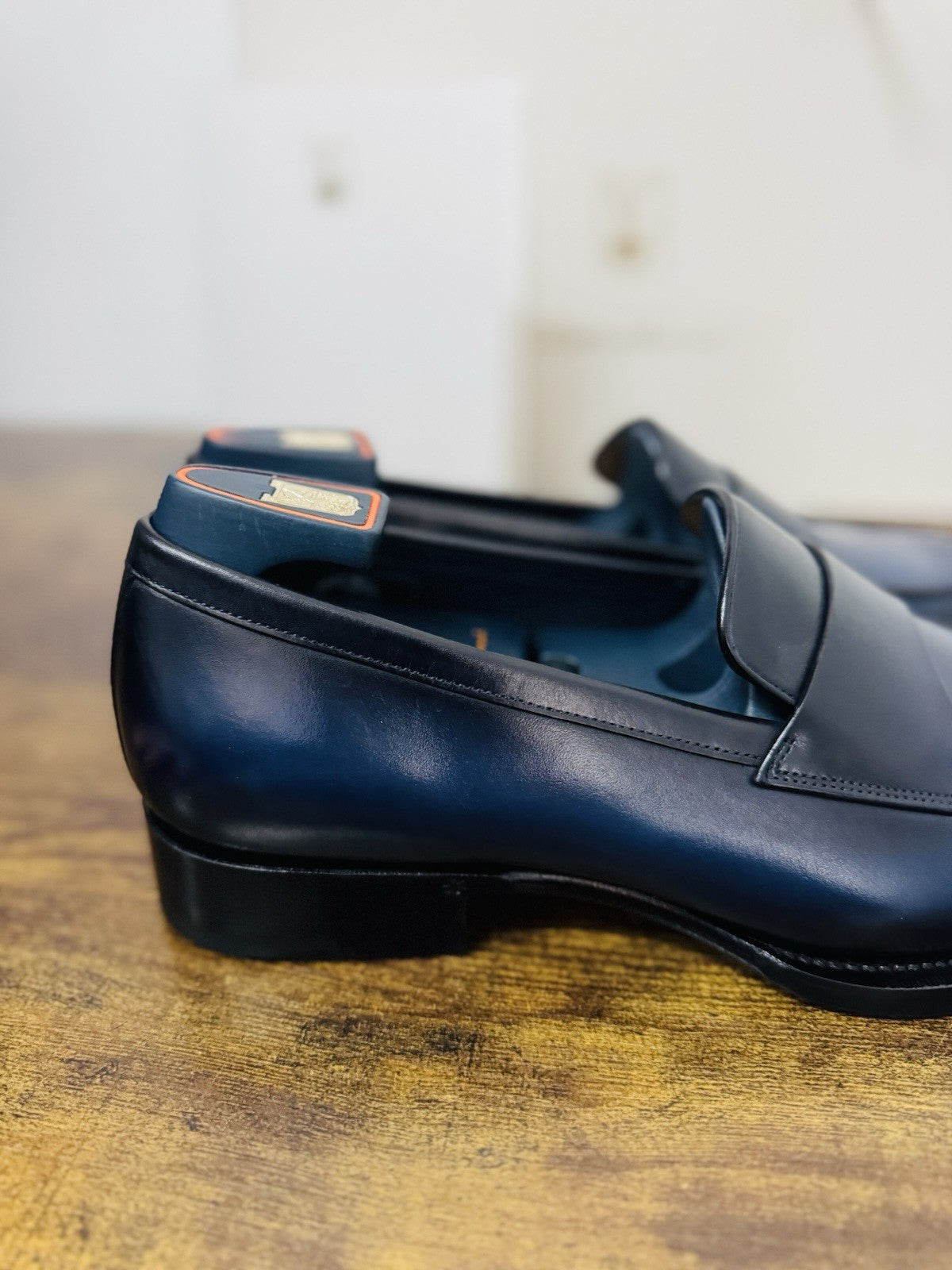 Santoni Mocassino Penny Collezione Meraviglia Limited Pelle Blu Luxury Uomo 42