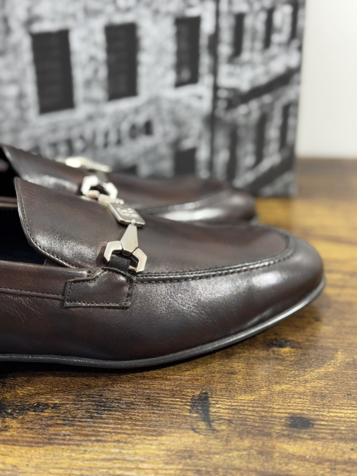Roberto Botticelli Mocassino Uomo  Pelle T Moro  Fondo Cuoio Made In Italy 42