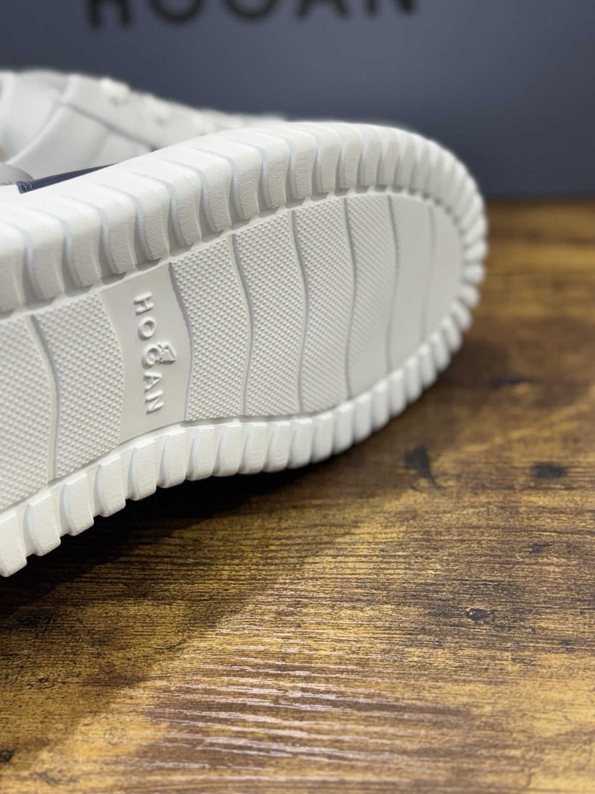 Hogan H-stripes New H Band Pelle Bianca Memory Foam Scarpa Hogan Uomo 43.5