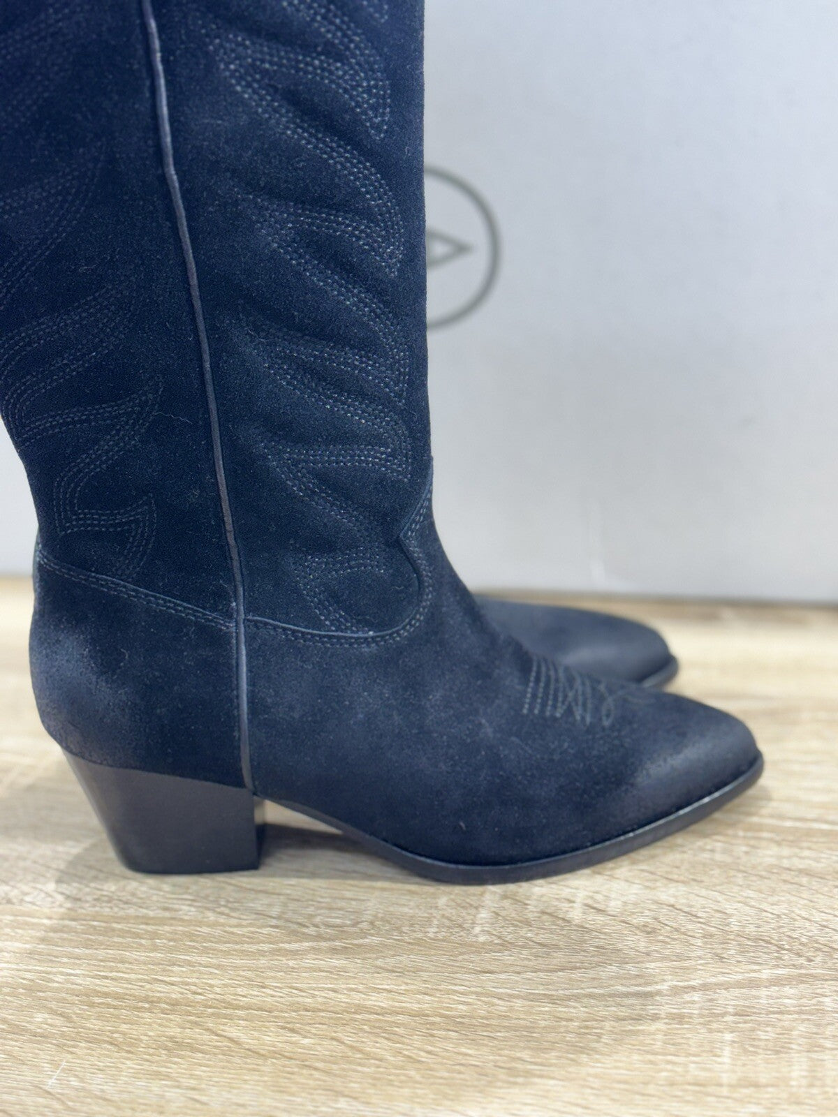Ash Stivale Donna Heaven Texano Suede Nero Casual Texan Boot Ash Woman 36