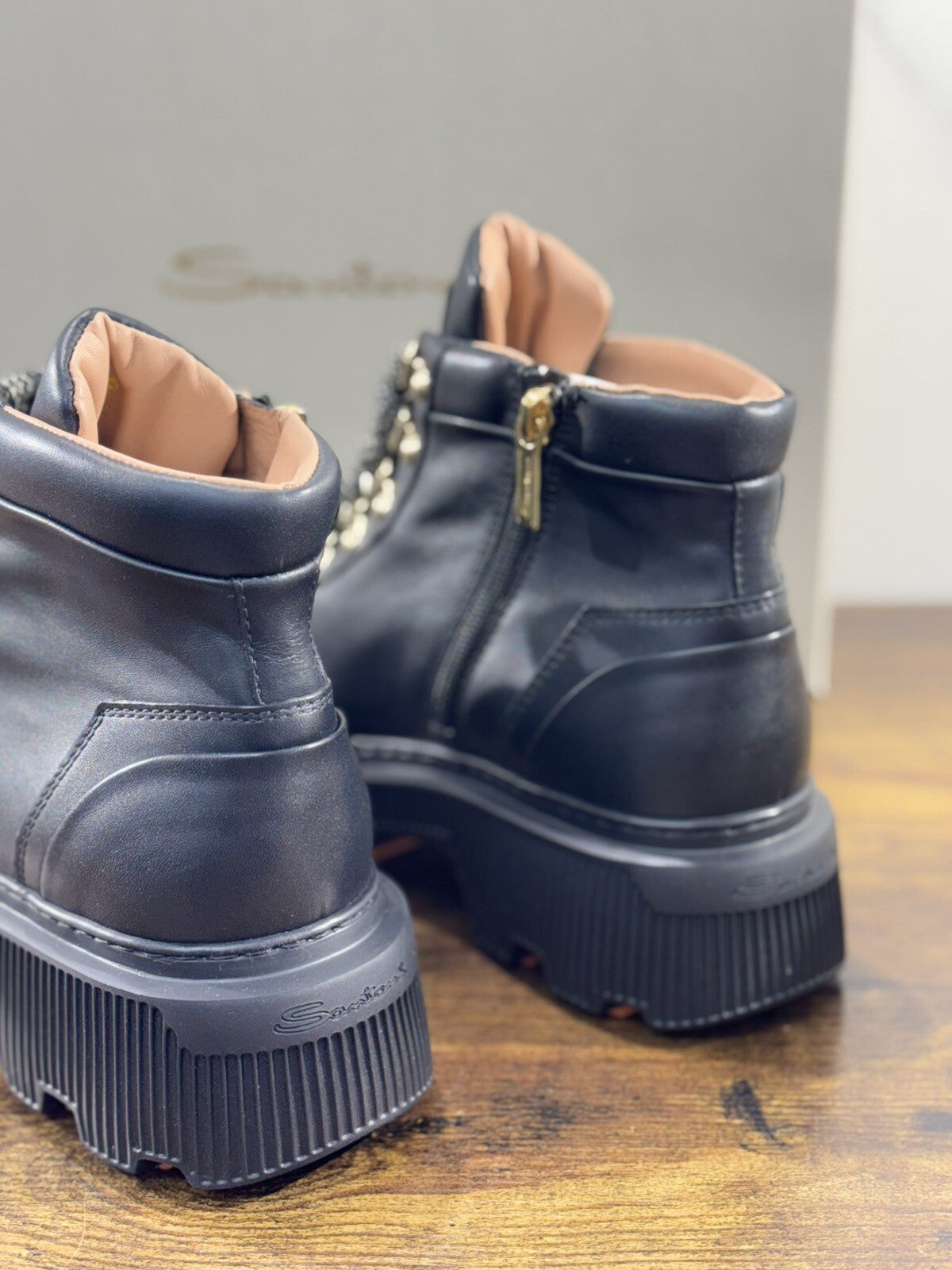 Santoni Mountain  Boot Donna Pelle Light   Casual Luxury Boot Woman Santoni 40.5