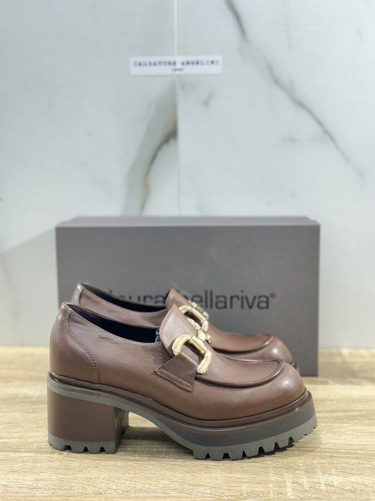 Laura Bellariva Mocassino Donna In Pelle Marrone Loafer Donna Laura Bellariva 37